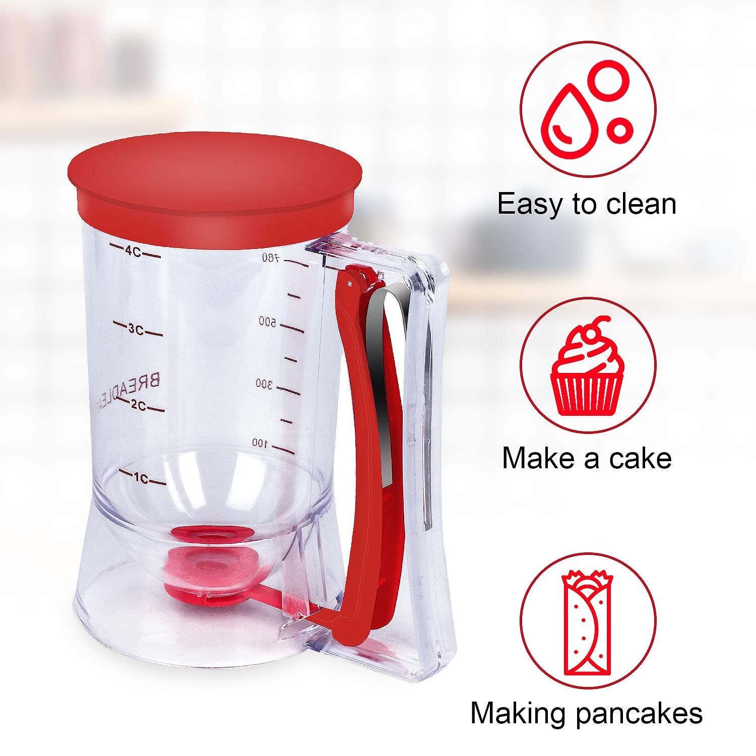 Bbstarz Batter Separator Cupcakes Pancakes Cookie Cake Waffles Batter Dispenser Cookie Separator Batter Cream Speratator Cup Mea