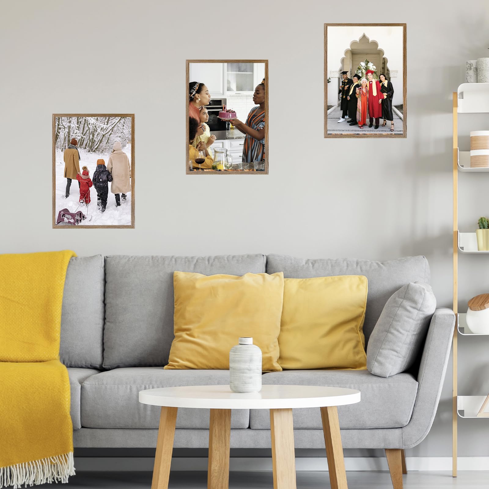 JCJMY 15x22 Picture Frame Rustic Brown for Poster Photo Picture, Horizontal and Vertical Formats for Wall Hanging, 15 x 22 Wall