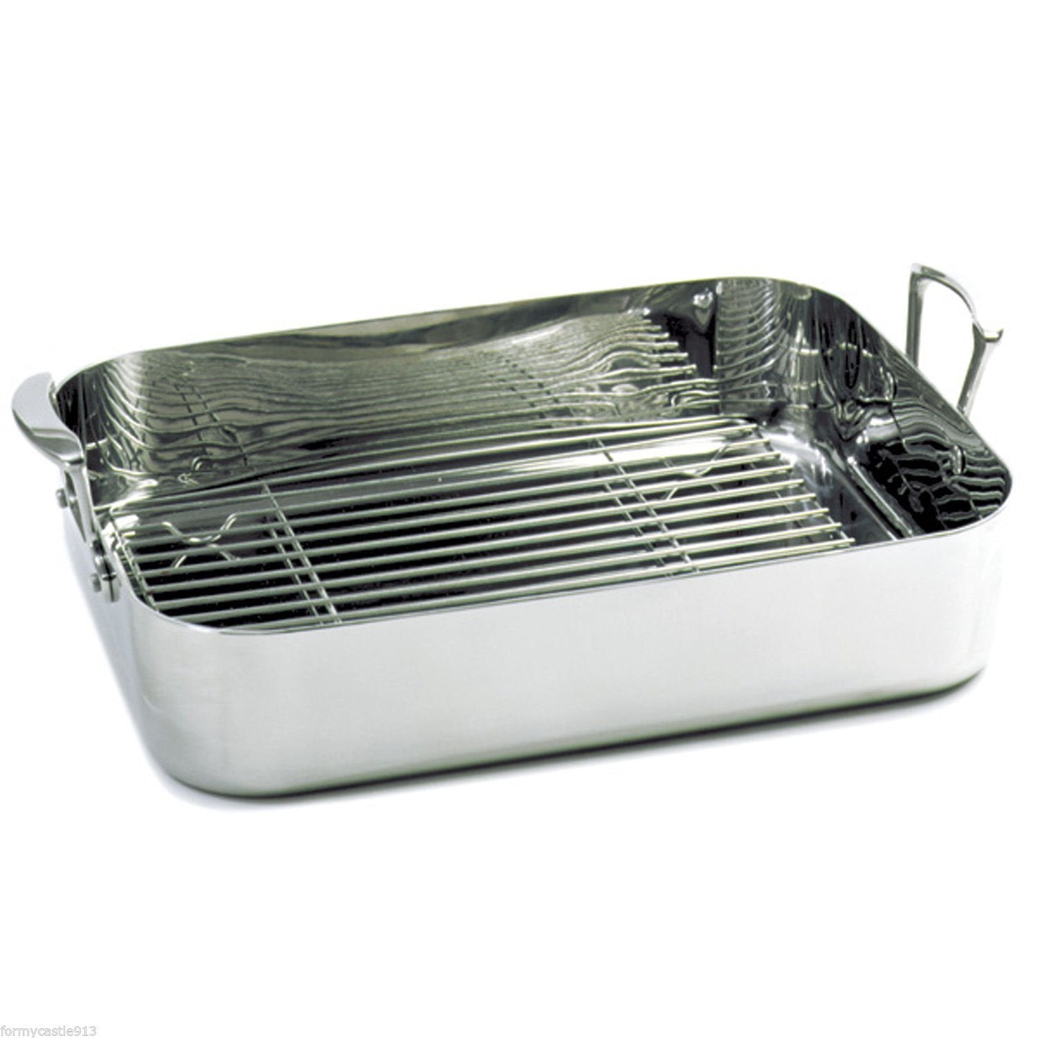 Norpro Stainless Steel Krona 16.25 X 12.5 Roaster With Rack, 16.25