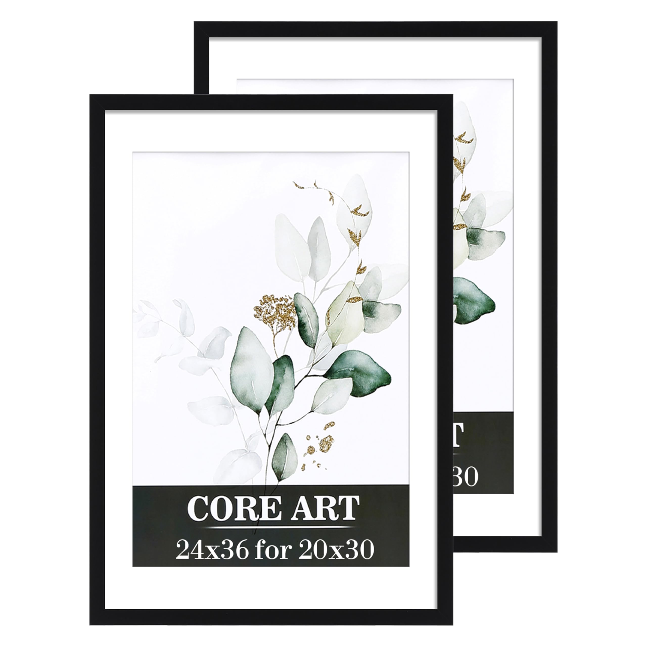 CORE ART 24x36 Poster Frame - Black Picture Frame for Wall Display, Fits 20x30 with Mat or 24 x 36 Without Mat, Horizontal & Ver