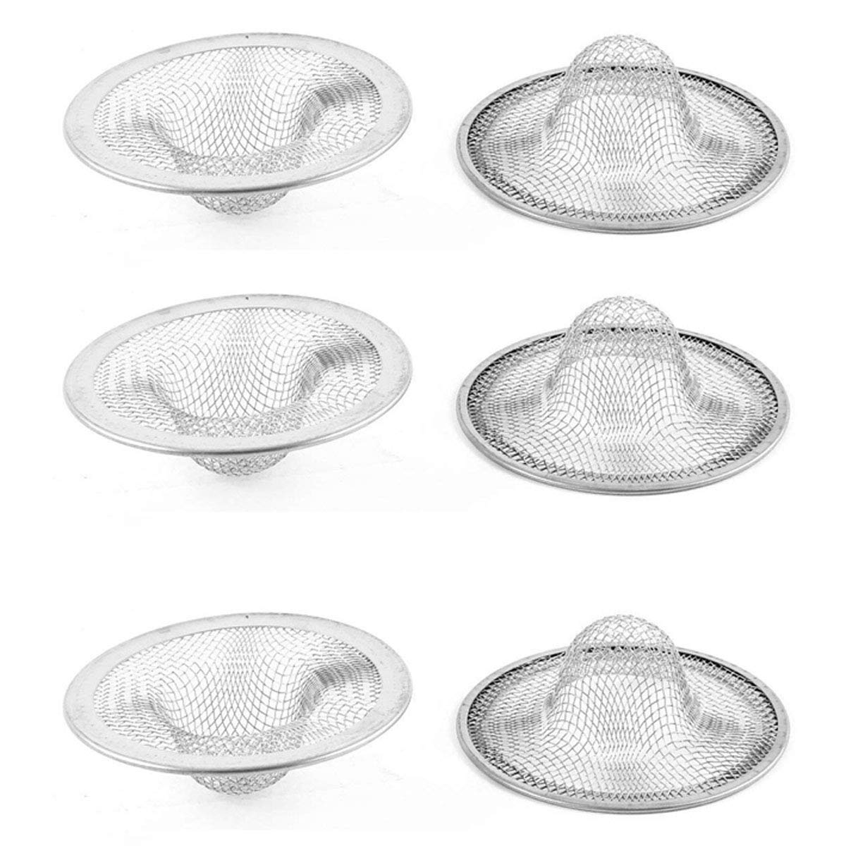 6 Pcs Stainless Steel Drainer Basin Filter Mesh Sink Strainer For Kitchen Sinks Bathroom Sinks Bathtub Shower Drains,7Cm Dia