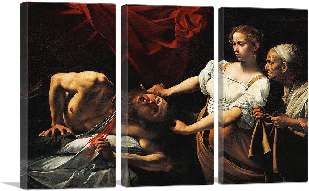 Artcanvas Judith Beheading Holofernes 1599 Canvas Art Print Stretched Framed Painting Picture Poster Giclee Wall Decor By Carava