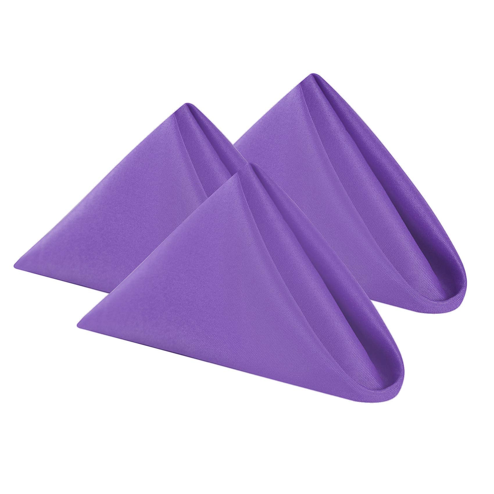 Cloth Napkins 20X20 Inch Washable Polyester Dinner Napkins Soft Table Napkins For Wedding Party Dining Banquet(Purple,25Pcs)