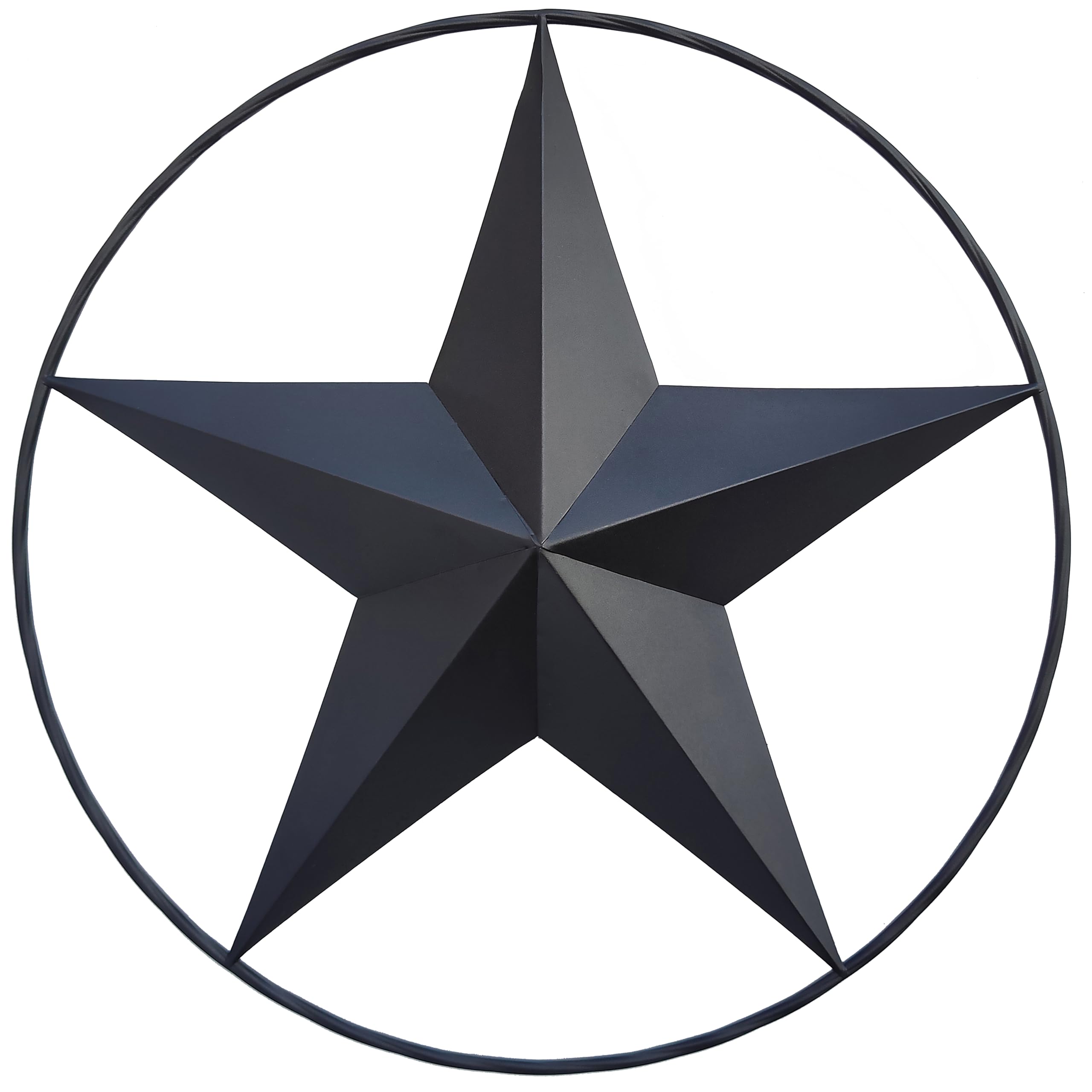 VIVICOMFY 24.5 Black Large Barn Star Wall Decor-Americana Exterior House Decor-Metal Star for Outside Texas Stars Art Rustic Vin