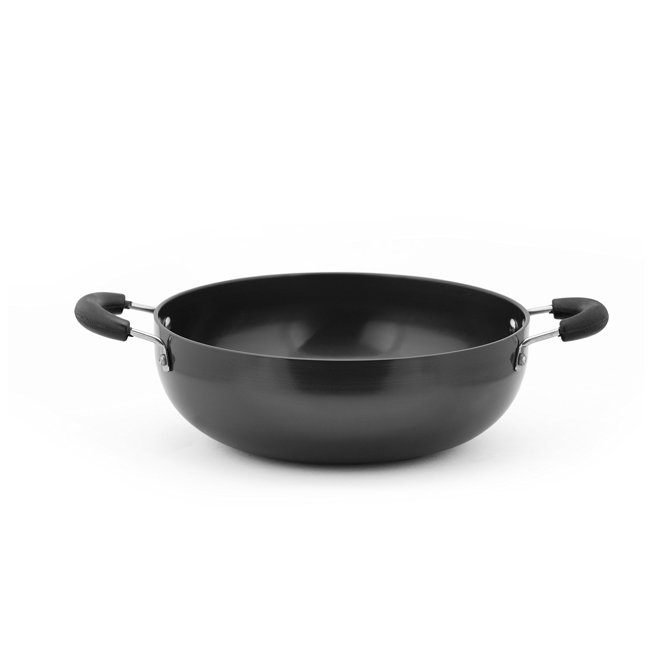 Sumeet 3Mm Hardanodised Deep Kadhai Size No. - 12 22Cm Dia. 2 Ltr Capacity  Black