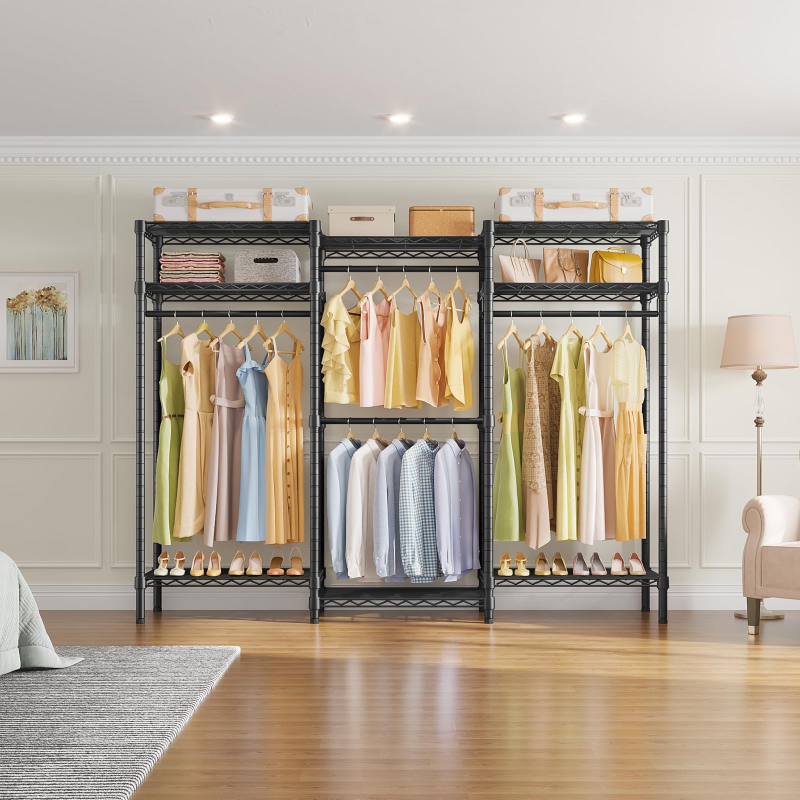 Vipek V5I Garment Rack Heavy Duty Clothes Rack For Hanging Clothes, Portable Wardrobe Closet Freestanding Clothing Rack With 8 A
