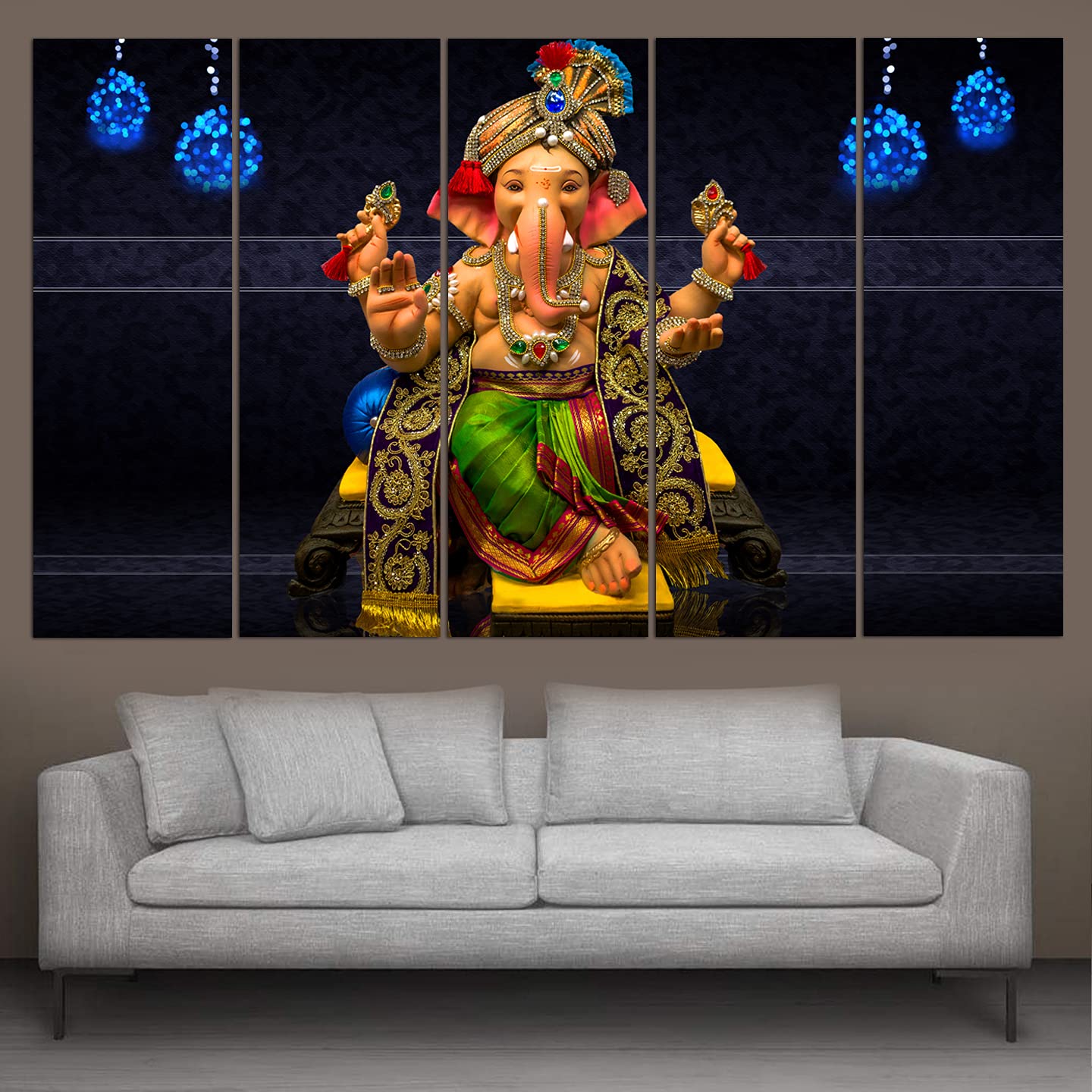 Maxstone Ganpati Decorative Photo Frame Wall Painting for Living Room, Bedroom, Home, Office, Drawing Room, Hotels Decor Wooden 