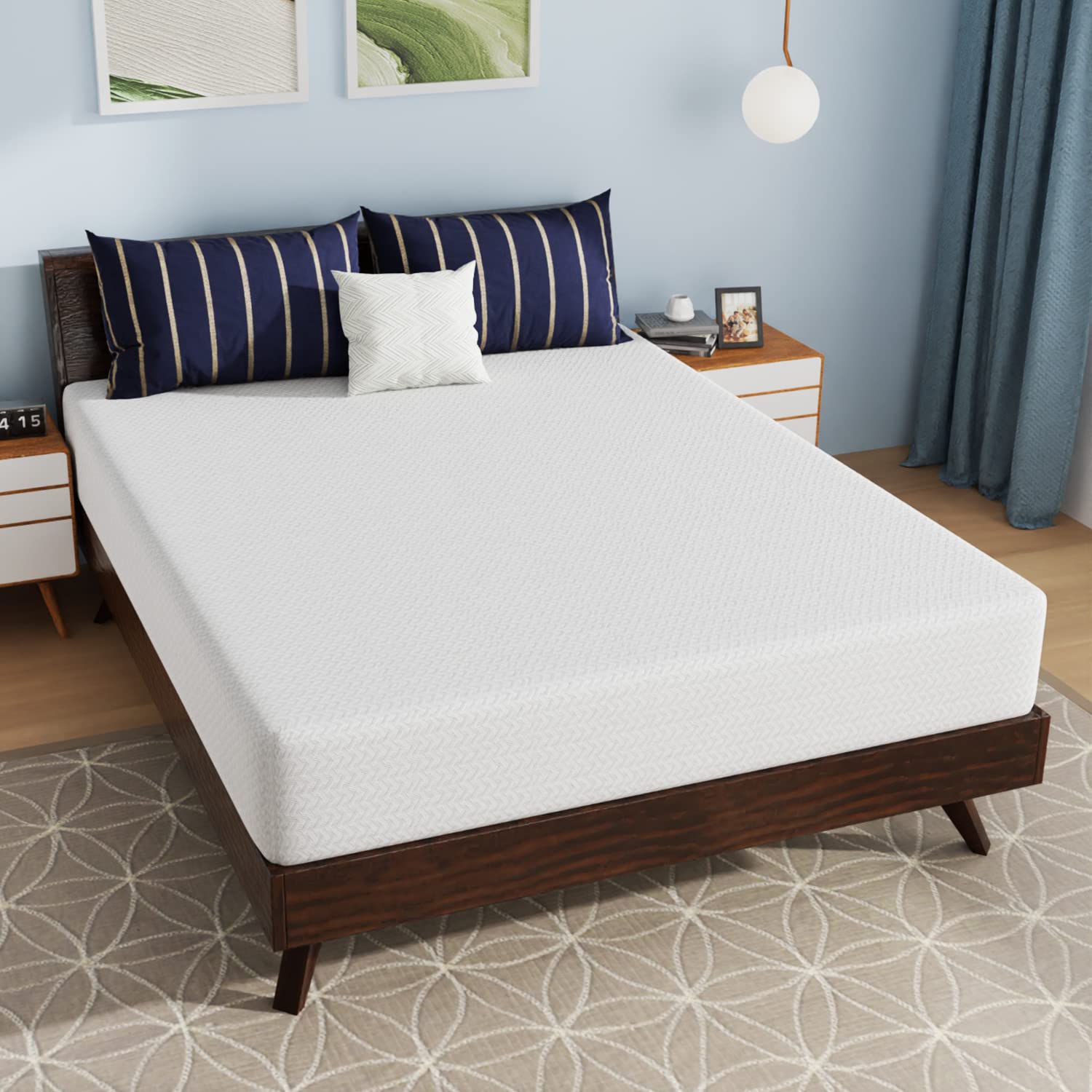 Paylesshere 10 Inch Bamboo Charcoal Gel Memory Foam Mattress Certipur-Us Certified Removable Soft Cover Queen Mattresses For Bed
