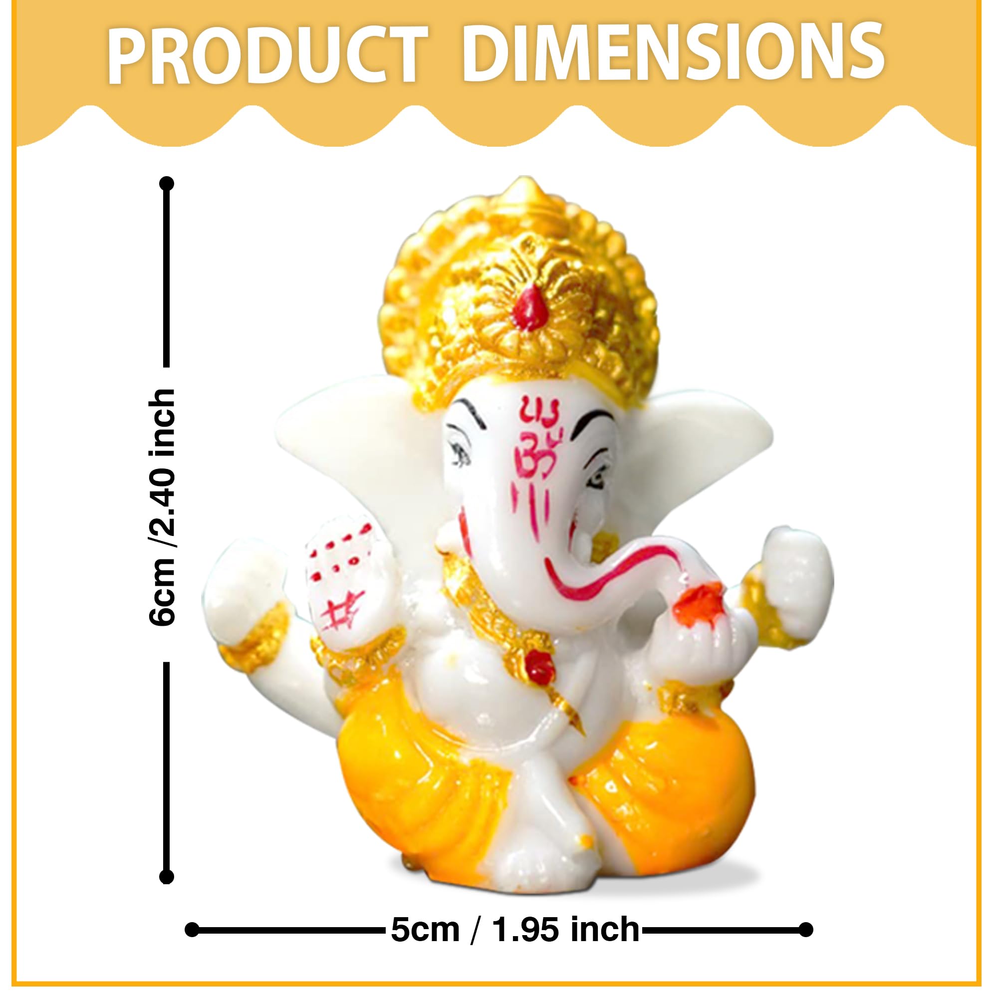 Rousrie Auspicious Ganesh Idol For Car Dashboard And Home, Small Ganpati Ganesha Idol For Car God Dashboard Accessories (Design