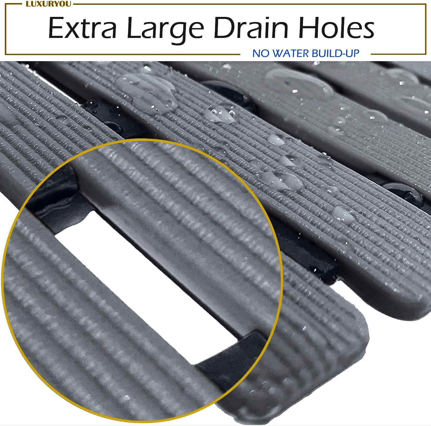 LuxurYou Non Slip Bathtub Mat | Double-Layered Shower Floor Mat with Suction Cups | EZ-Dry Construction | Non-Toxic  BPA  Latex  Phthalate  PVC Free (Mist)