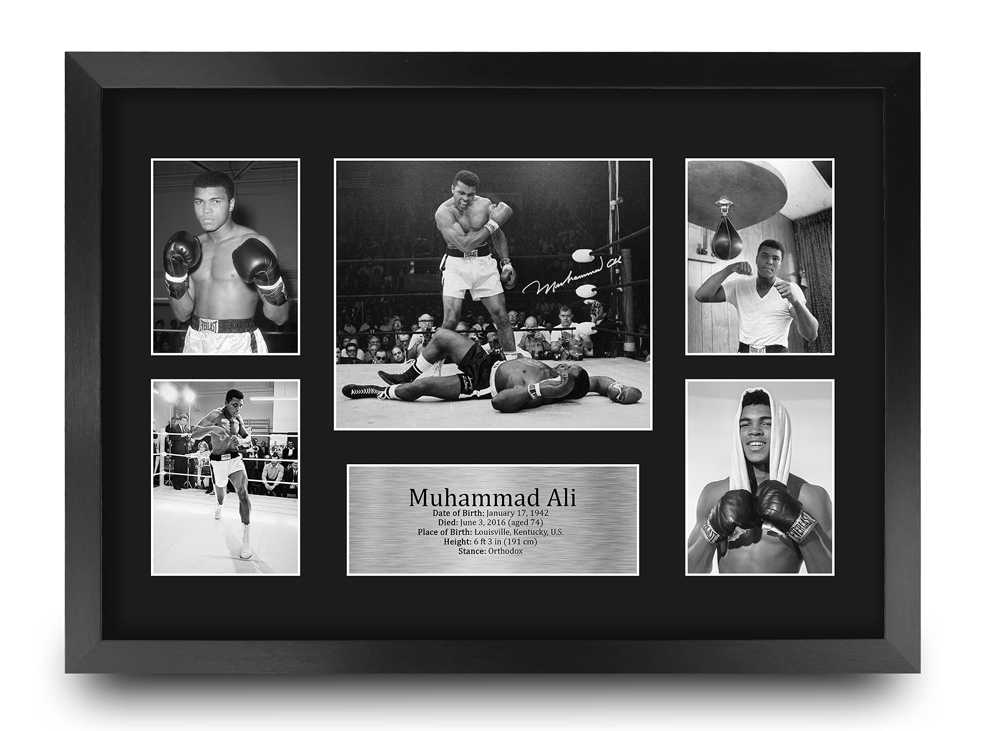HWC Trading Muhammad Ali 16 x 12 inch (A3) Printed Gifts Signed Autograph Picture for Boxer Memorabilia Fans - 16 x 12 Framed