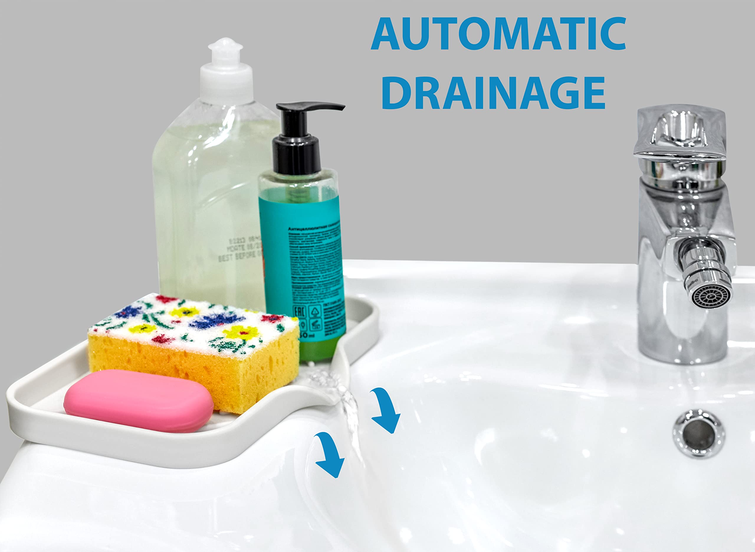 Ag Company 1 Pc Cream Silicone Sink Tray For Dish Sponge Holder | Silicone Sponge Holder For Kitchen Sink | Soap Tray For Kitche