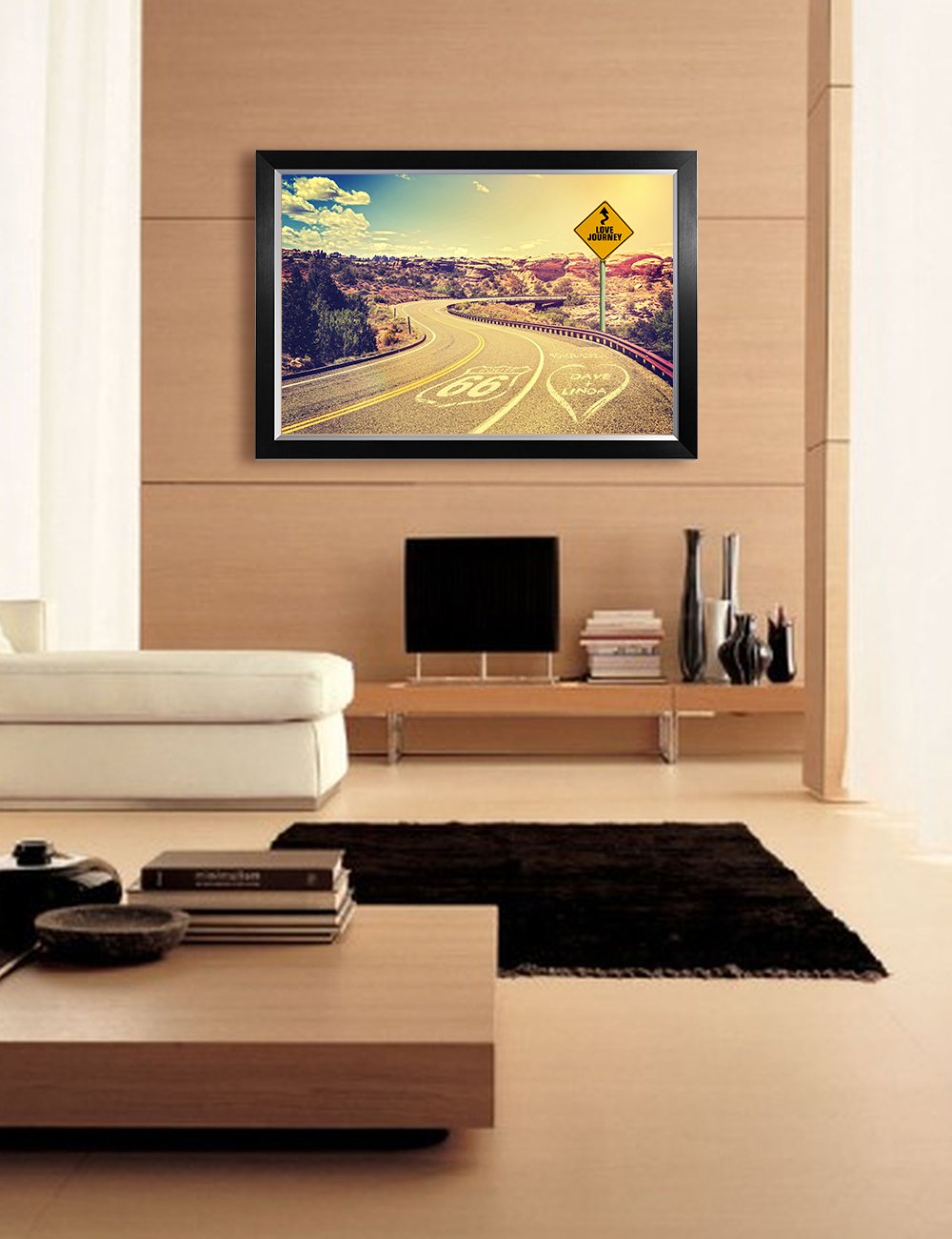 Ipic - Love Journey Personalized Framed Artwork For Romantic Anniversary And Wedding Gifts; Picture Size: 30X20, Framed Size: 33