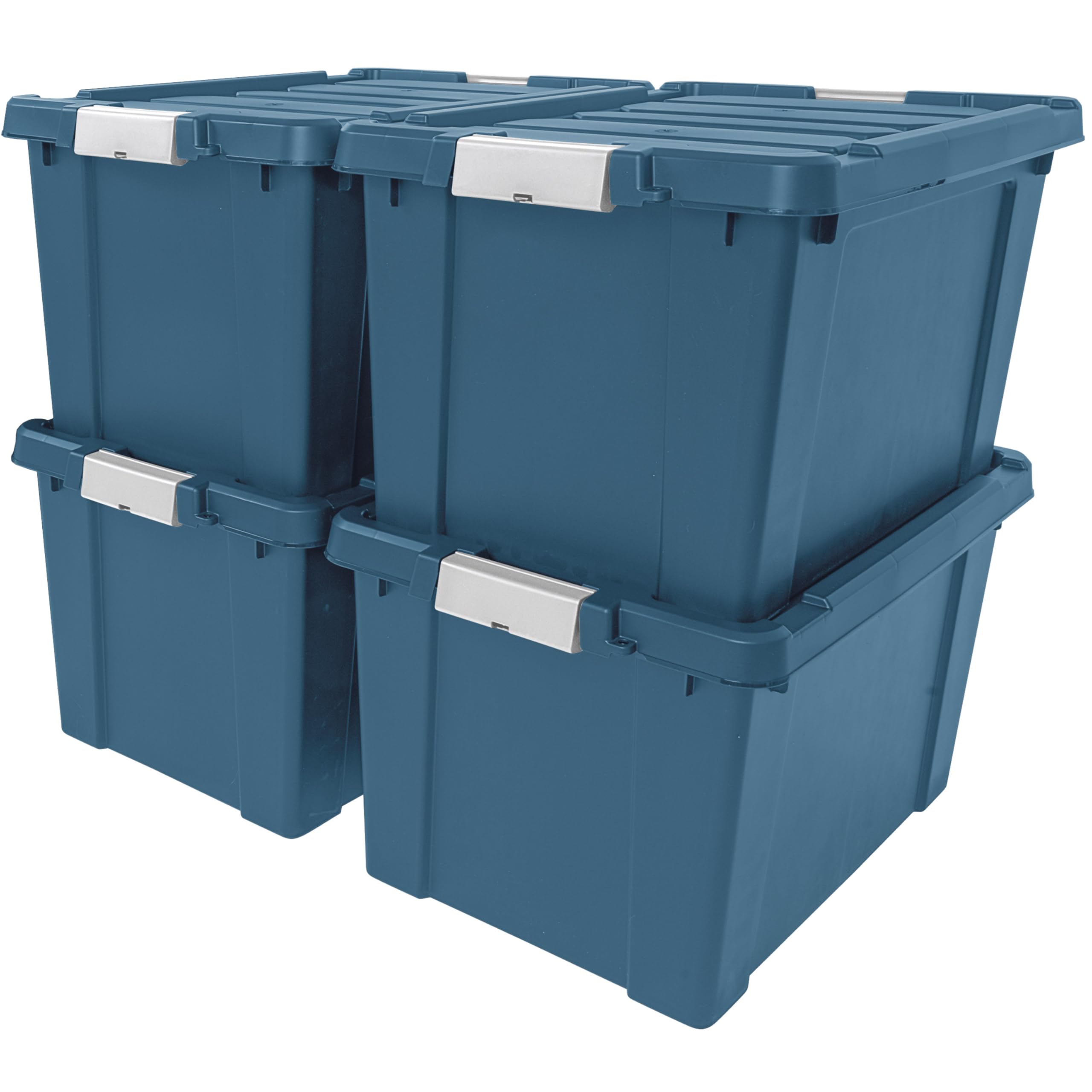 Iris Usa 20 Gallon Eco-Friendly Lockable Storage Bins With Lids, 4 Pack - Made In Usa, Heavy Duty, Stackable Containers, Garage