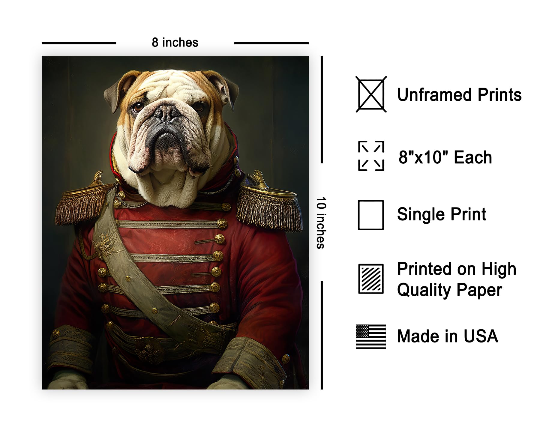 Poster Master Aristocratic Bulldog Poster - Dog Print - Renaissance Art - Dog Breed Art - Gift For Men, Women & Animal Lover - F
