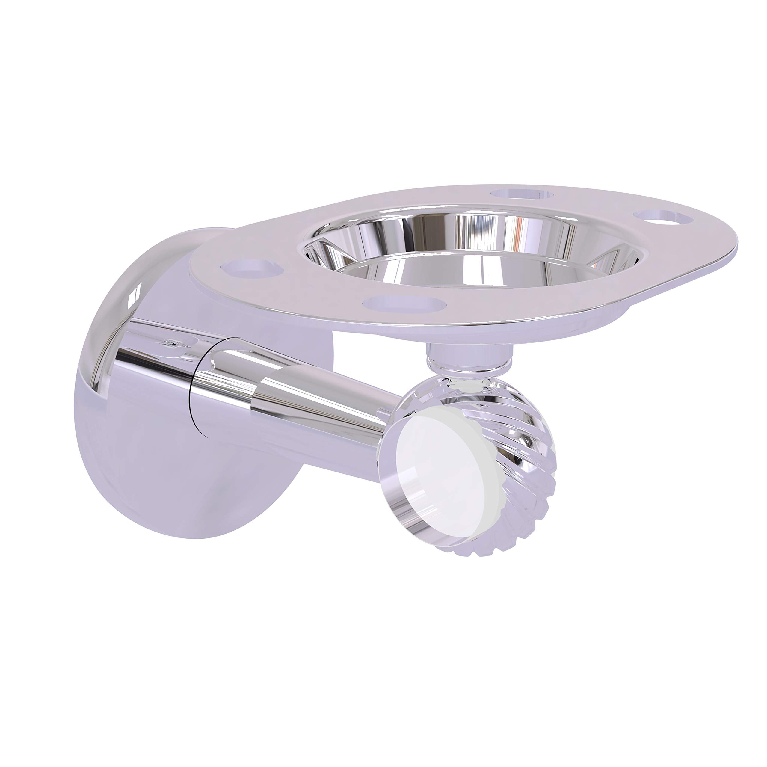 Clearview Collection Tumbler and Toothbrush Holder with Twisted Accents - Polished Chrome