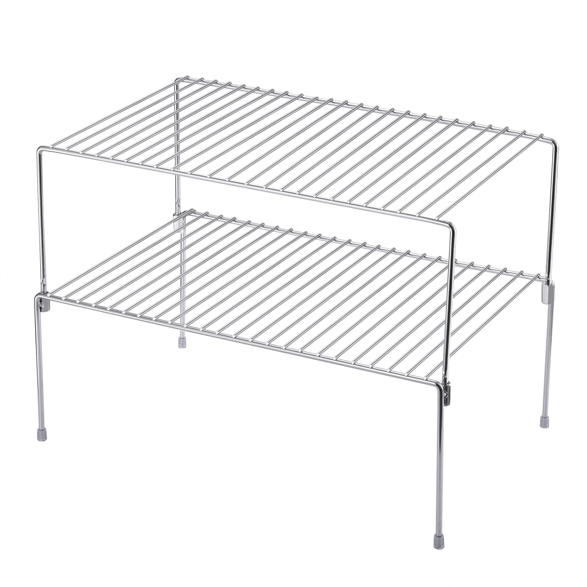 Ipegtop Set Of 2 Stackable Freezer Cabinet Storage Shelf Rack, Rustproof Steel Metal Frame Kitchen Organizer Space Saver For Cab