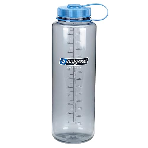 Nalgene HDPE Wide Mouth Water Bottle  Gray  48 oz