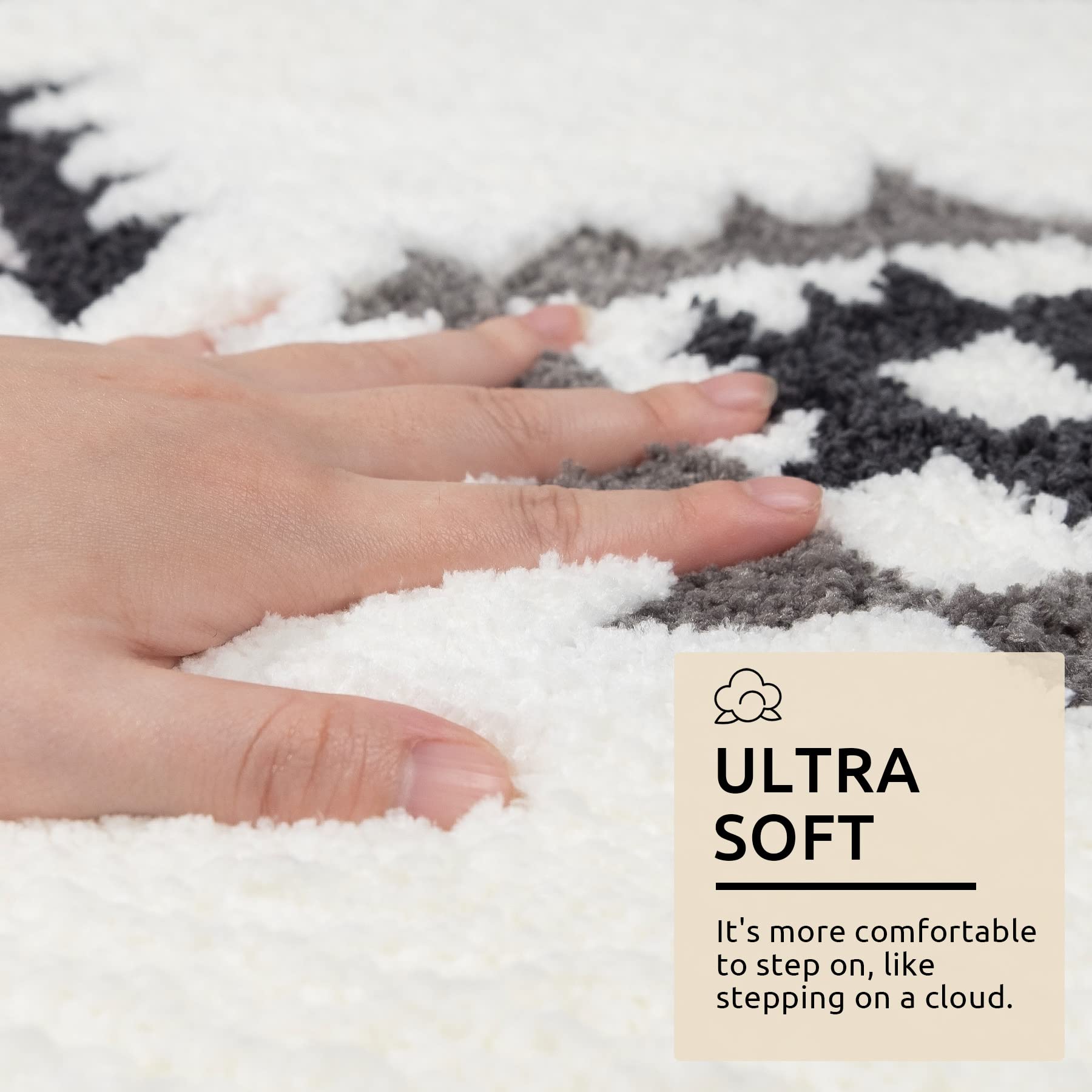 Dexde Boho Bathroom Rugs Black White Bath Mat Non Slip Western Geometric Bath Rug Luxury Soft Absorbent Carpet For Bathroom Show