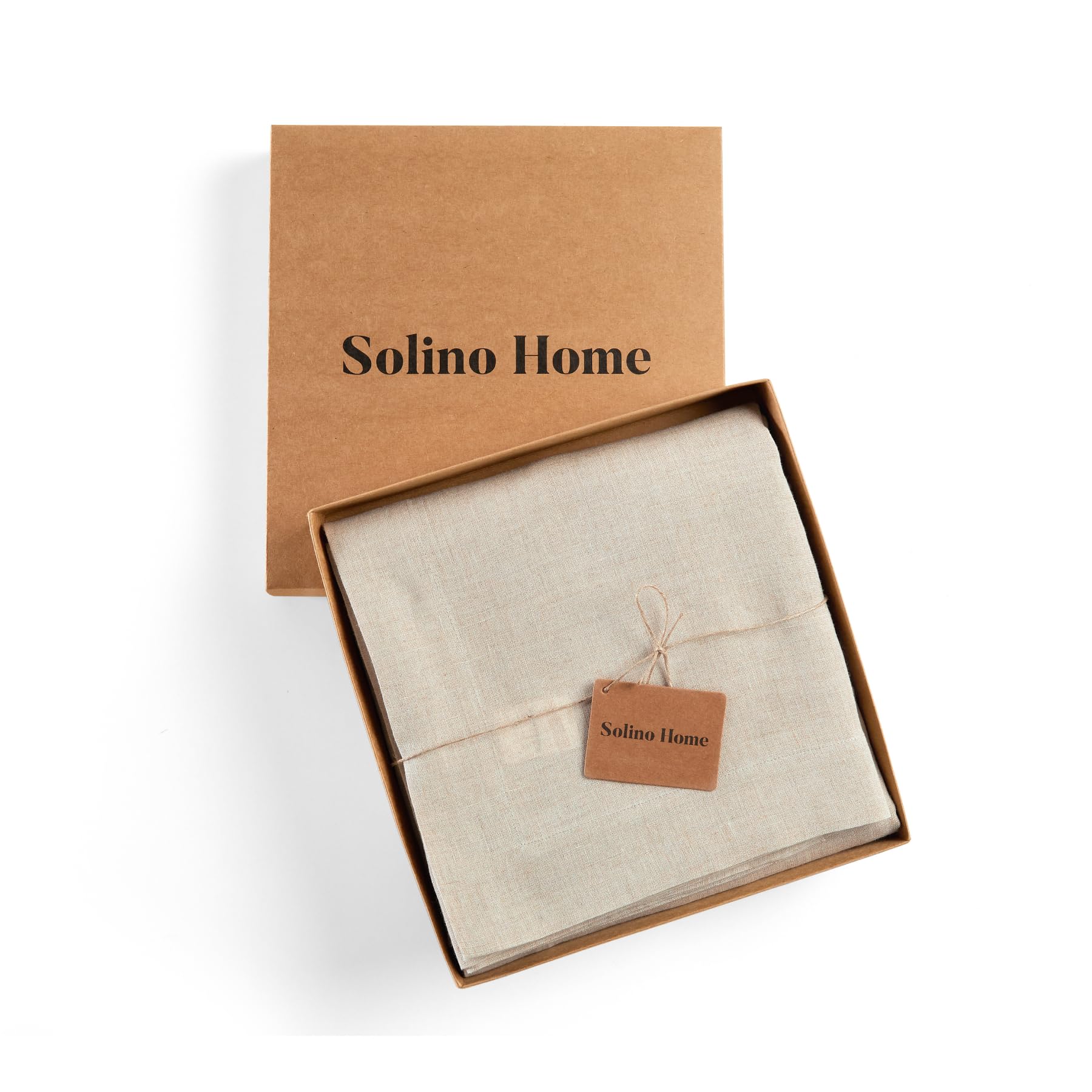 Solino Home Flax Linen Tablecloth 132'' L X 70'' W Inch - Sonoma, 100% Pure Linen Prewashed Table Cloth For Rectangle Tables - M