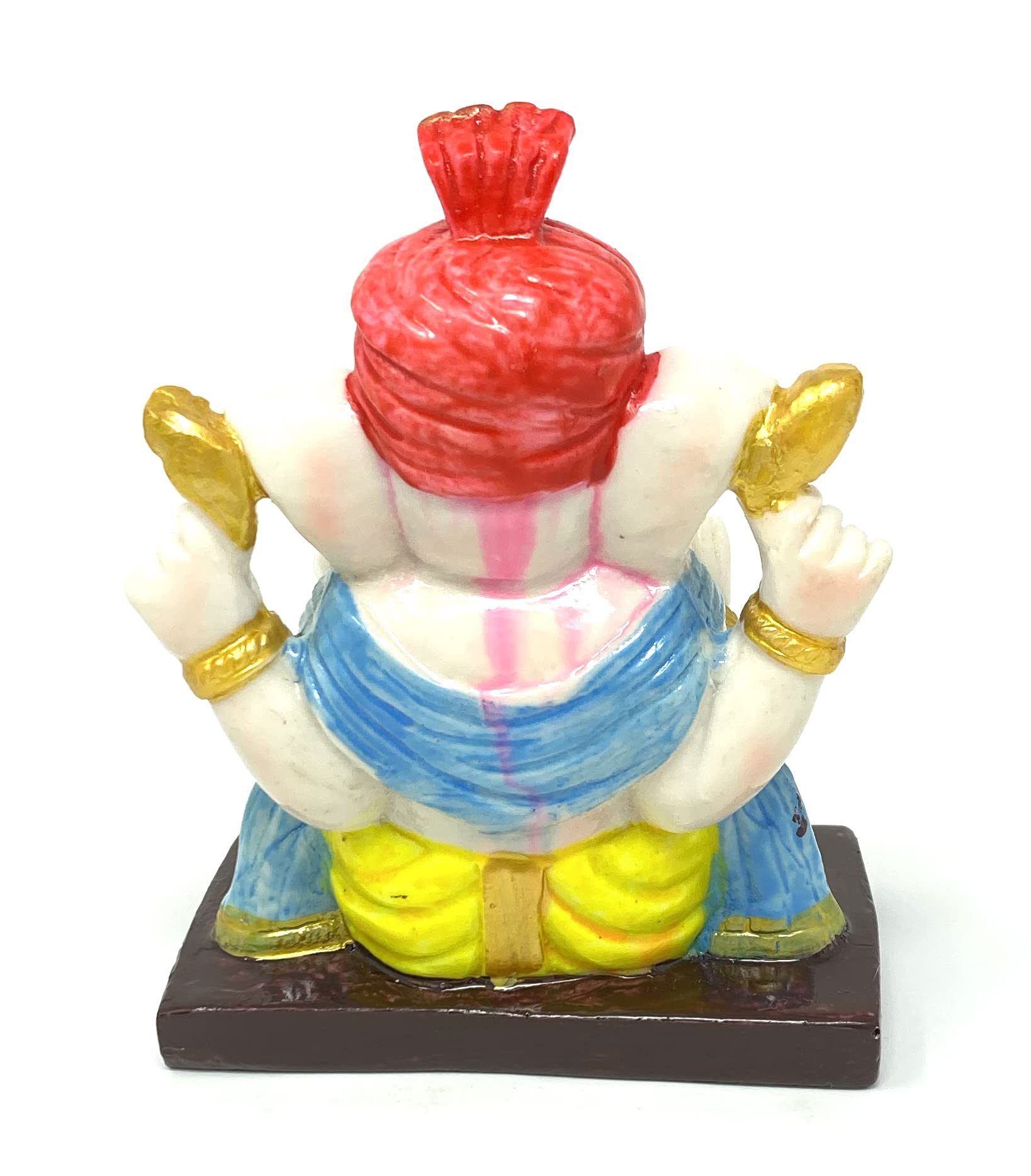 Mahant Ji Pure Siddha Polystone Marble Ganesha Idol Or Ganesh Ji Ki Murti Left Side Trunk With Gangajal And Chandan From Kashi (
