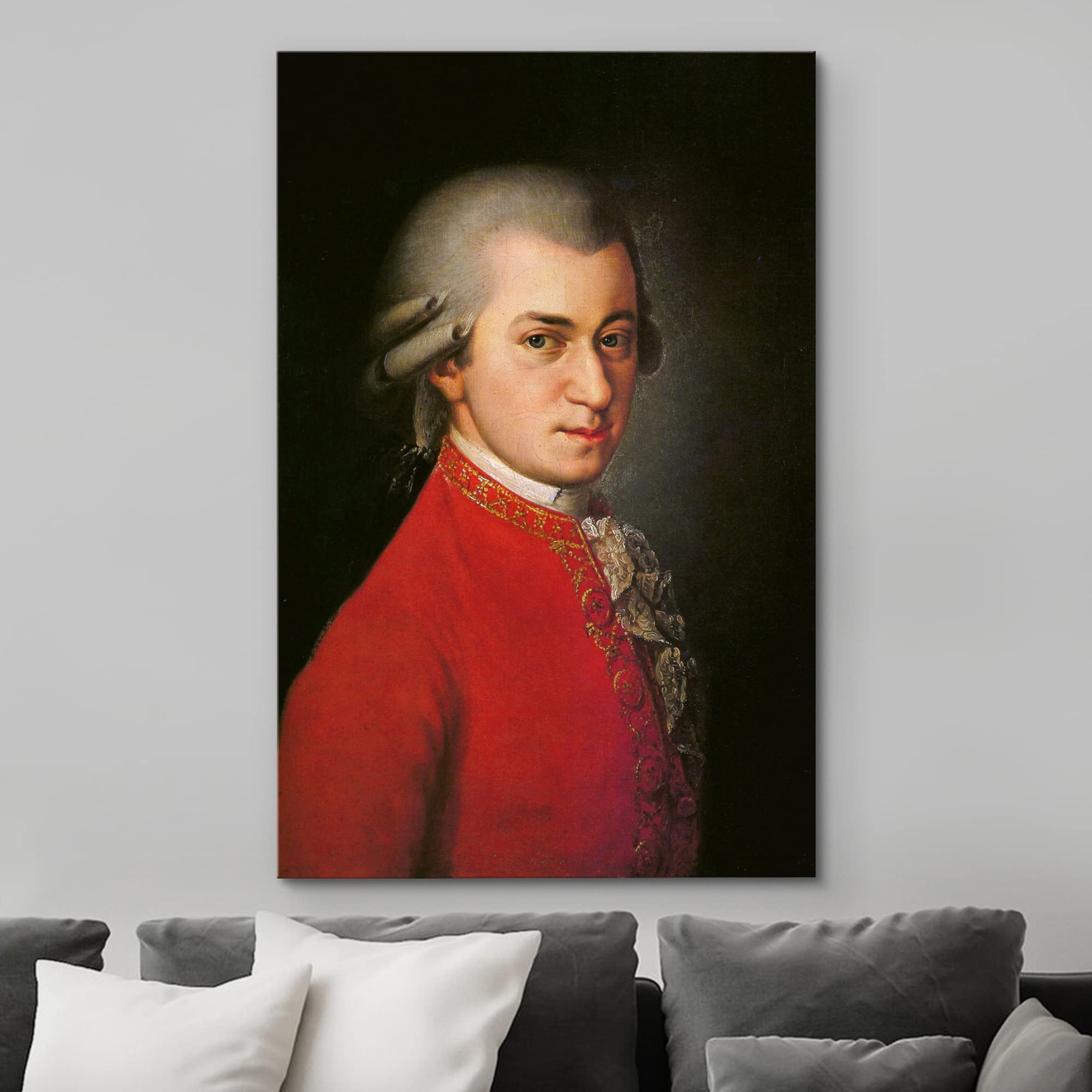 wall26 Canvas Print - Mozart Portrait Art, Colorful Design, 36"x24", Canvas Material