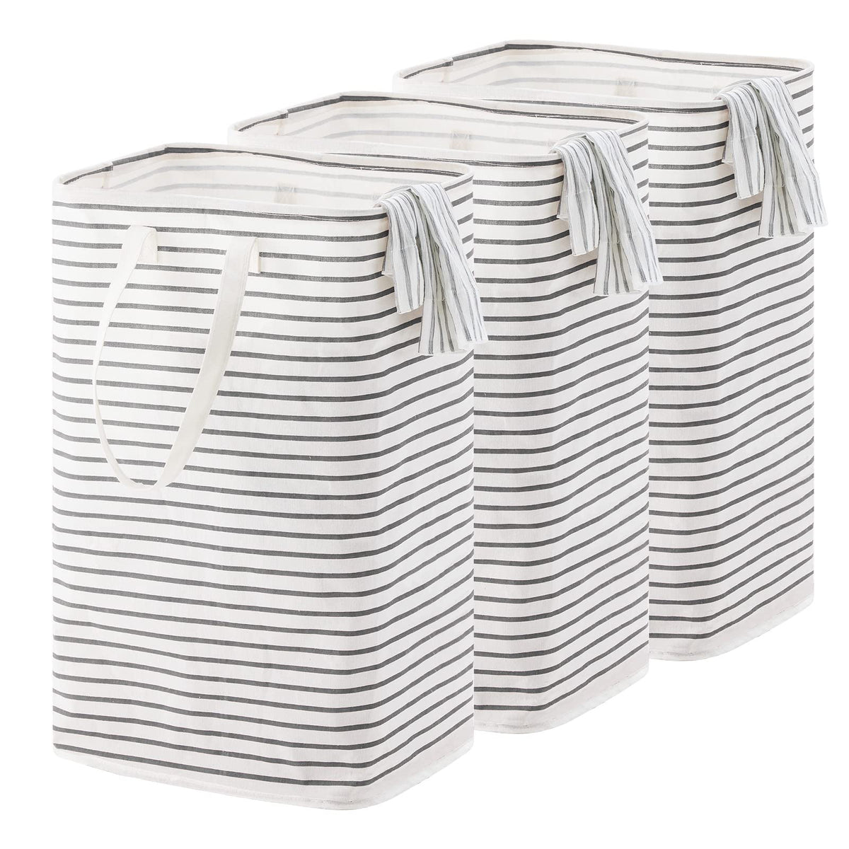 72L Large Collapsible Laundry Basket, Freestanding Clothes Hamper With Easy Carry Long Handles, Waterproof Washing Bag For Bedro