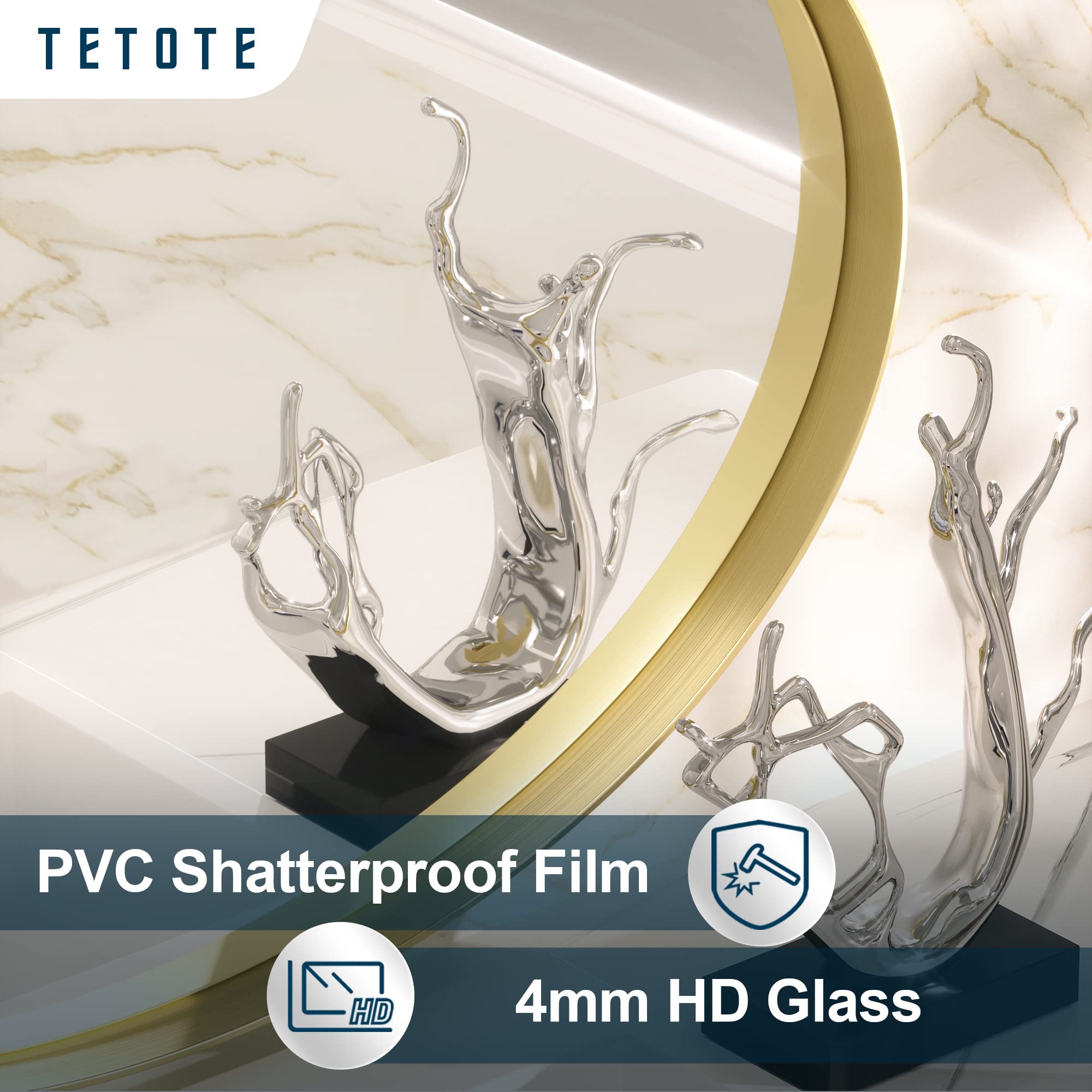 Tetote Gold Oval Mirror For Bathroom, 22 X 30 Brushed Brass Framed Oval Wall Mirror For Vanity, Modern Decorative Shatterproof M