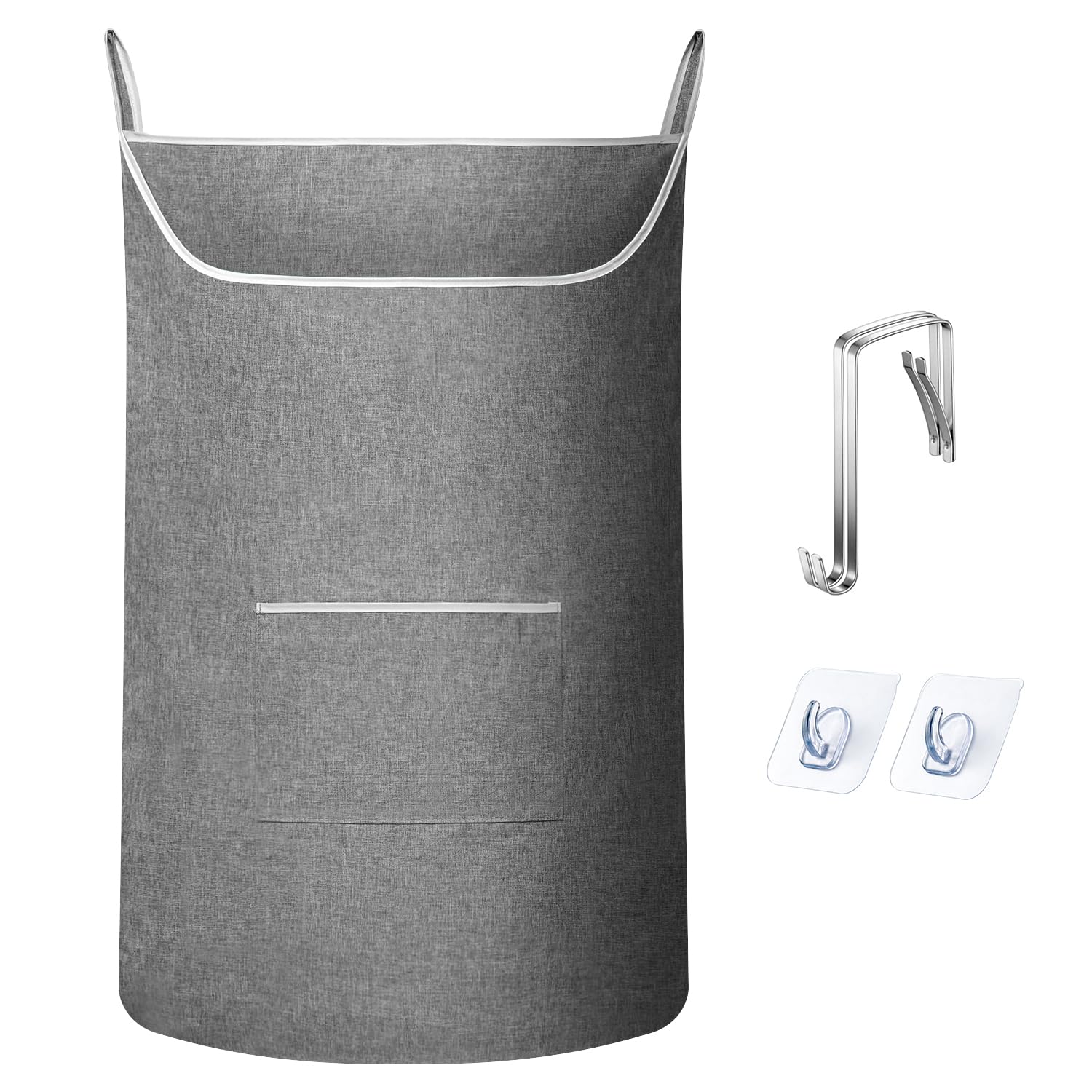 Saverho X-Large Hanging Laundry Hamper Bag, Door Hanging Hamper With Front Pocket Dirty Clothes Hanging Laundry Bag Large Size 3