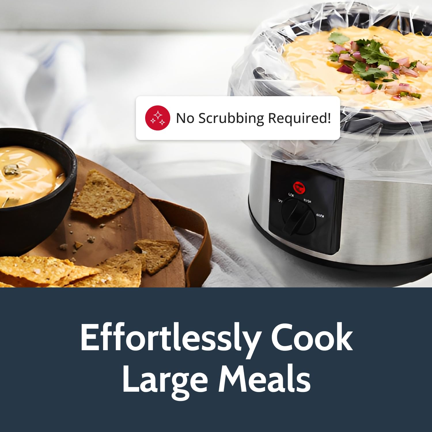 Pansaver Ez Clean Slow Cooker Liners - Disposable Liners & Bags For Instant Cleanup With No Scrubbing - Fits Slow Cookers And 9X