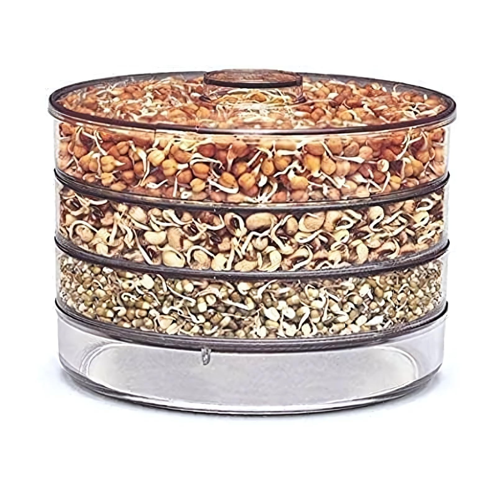 Kesi Ornaments Sprout Maker With 4 Compartments For Multi Purpose Use - Plastic Grocery Container Sprouted Grains Seeds Dal Chan