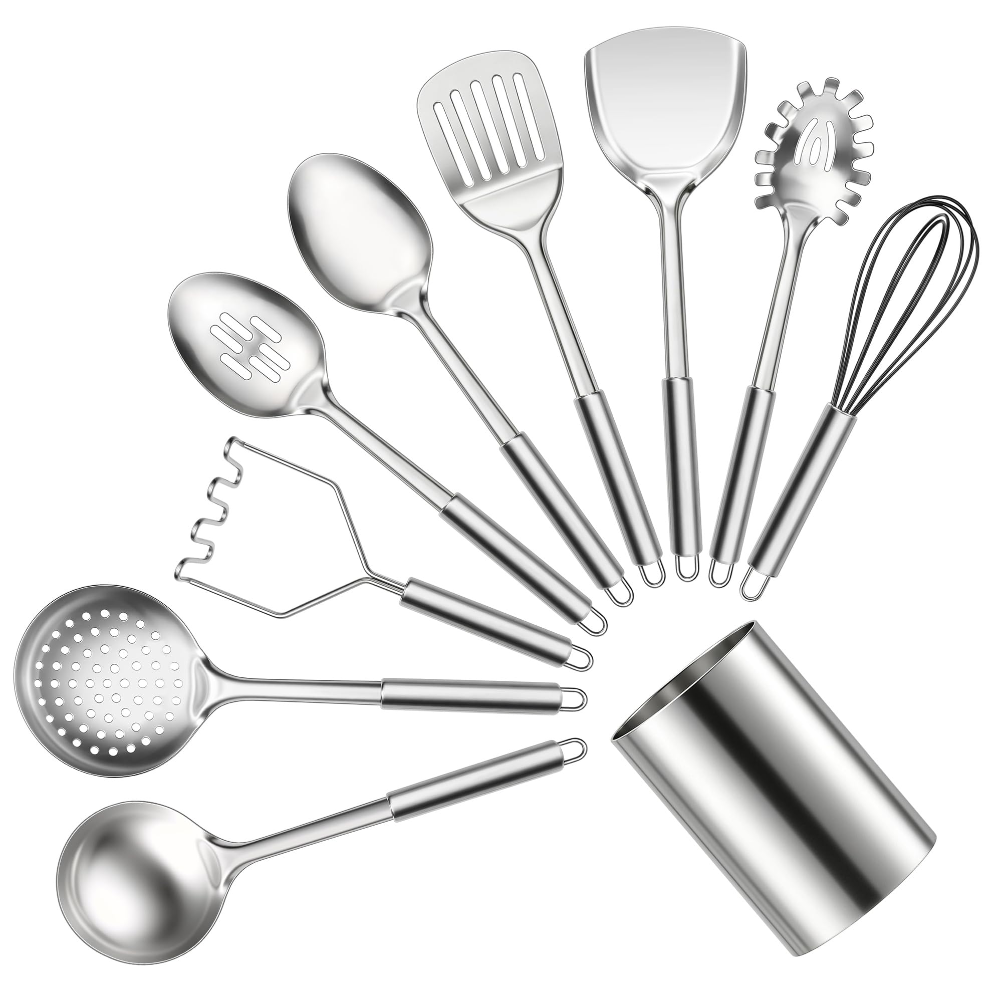 Homikit 10 PCS Stainless Steel Kitchen Cooking Utensils Set with Holder