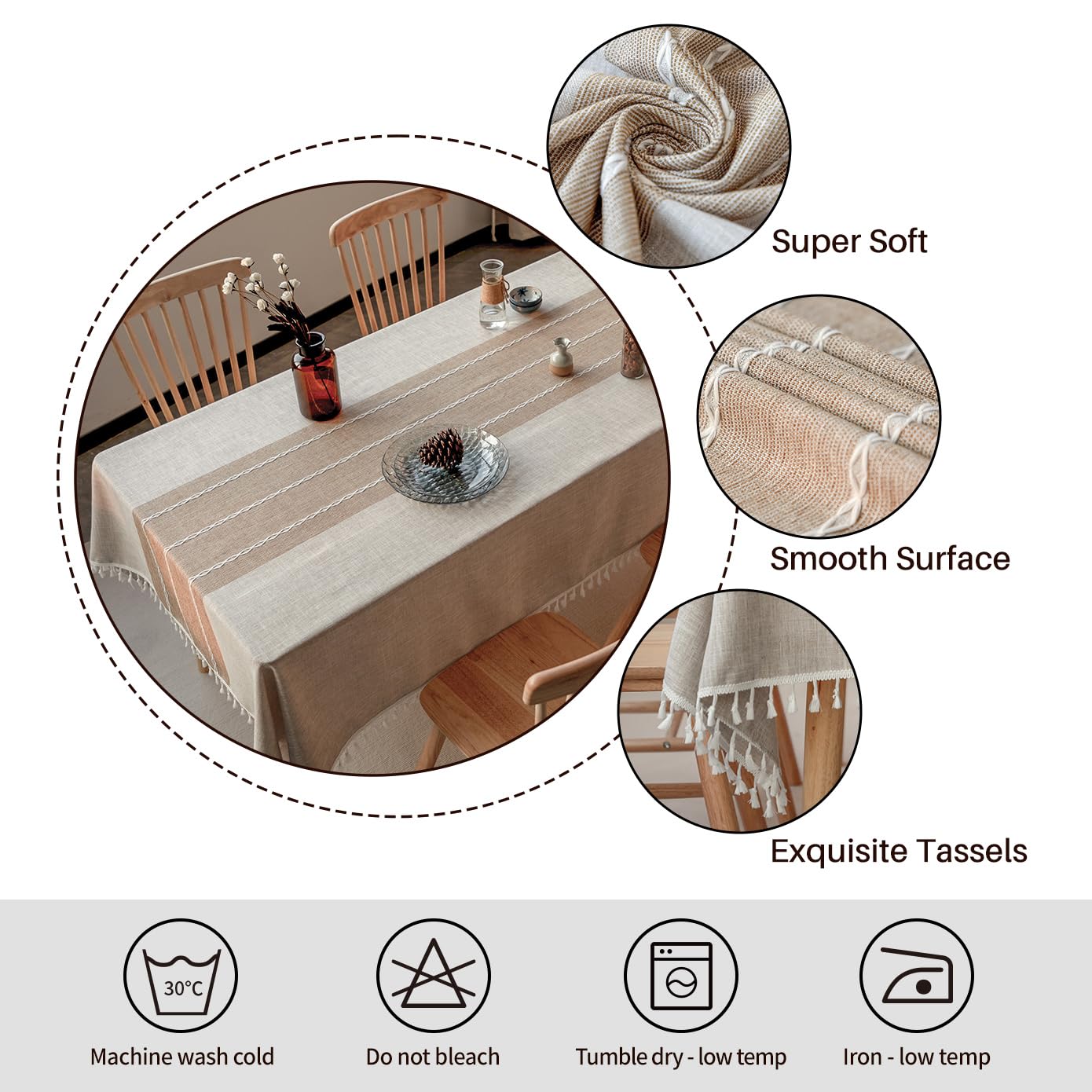 Deep Dream Tablecloths, Waterproof Table Cloth, Linens Wrinkle Free Anti-Fading, Rustic Table Cover Decoration For Kitchen Dinni