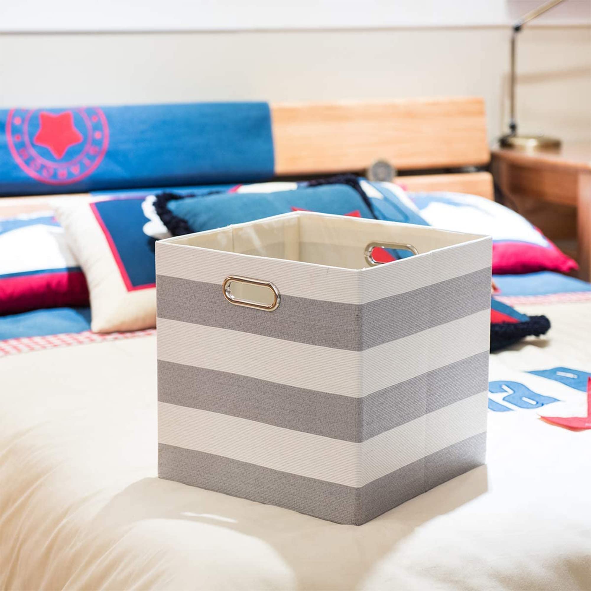 Posprica 3X Thicker Storage Bins Storage Cubes, 13  13 Fabric Storage Boxes Foldable Baskets Containers Drawers For Nurseries,Of