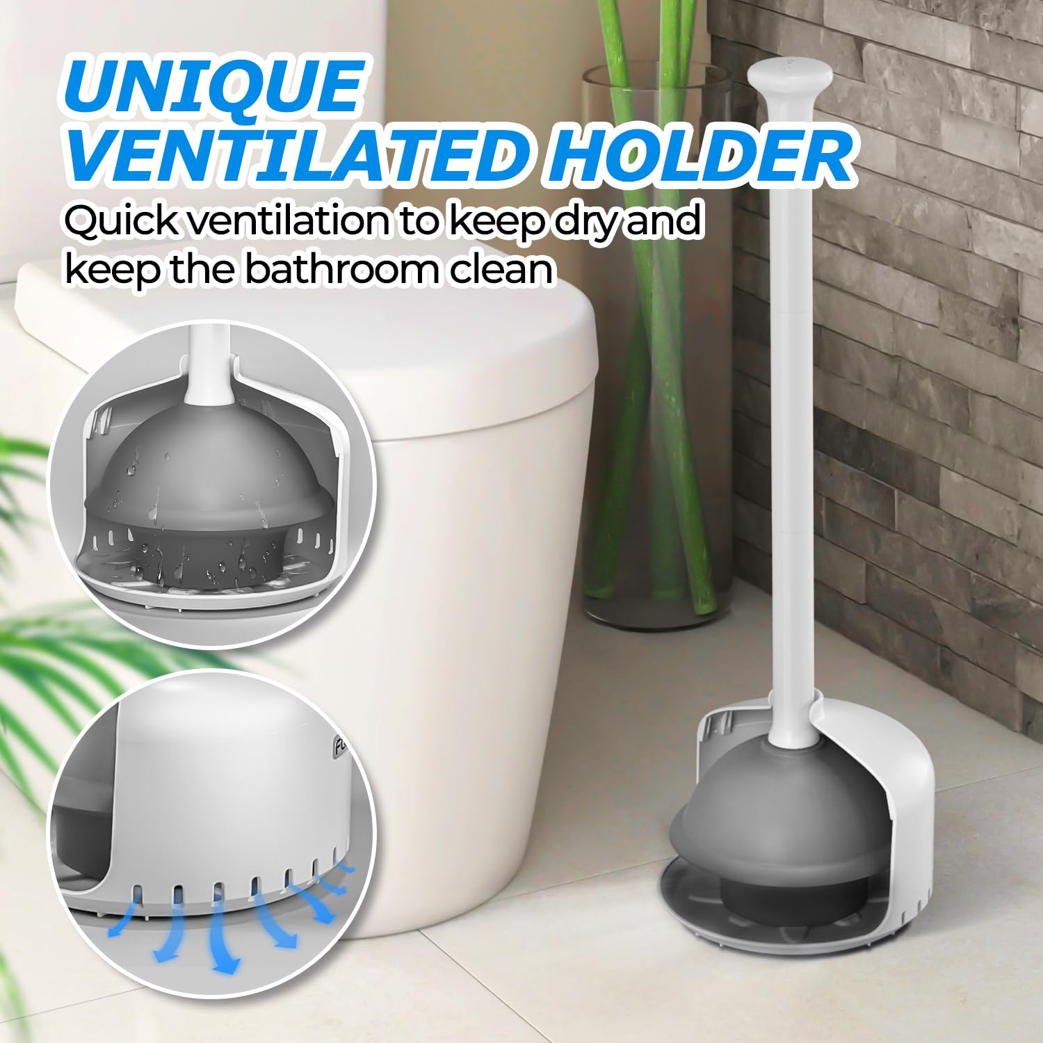 Forasto 2Pack Toilet Plunger With Holder,Plungers For Bathroom With Holder, Toilet Plunger With Cover,Bathroom Plunger,Bathroom