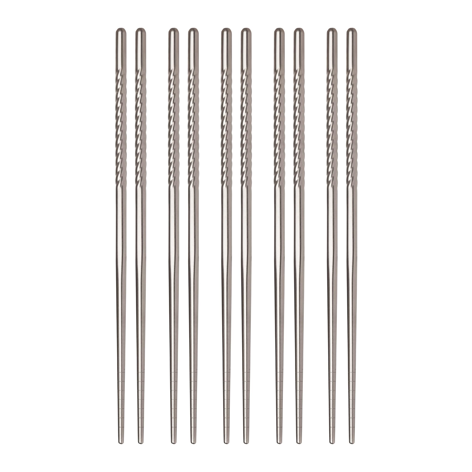 Helen?s Asian Kitchen Chopsticks  9-Inches  5-Pair  Stainless Steel