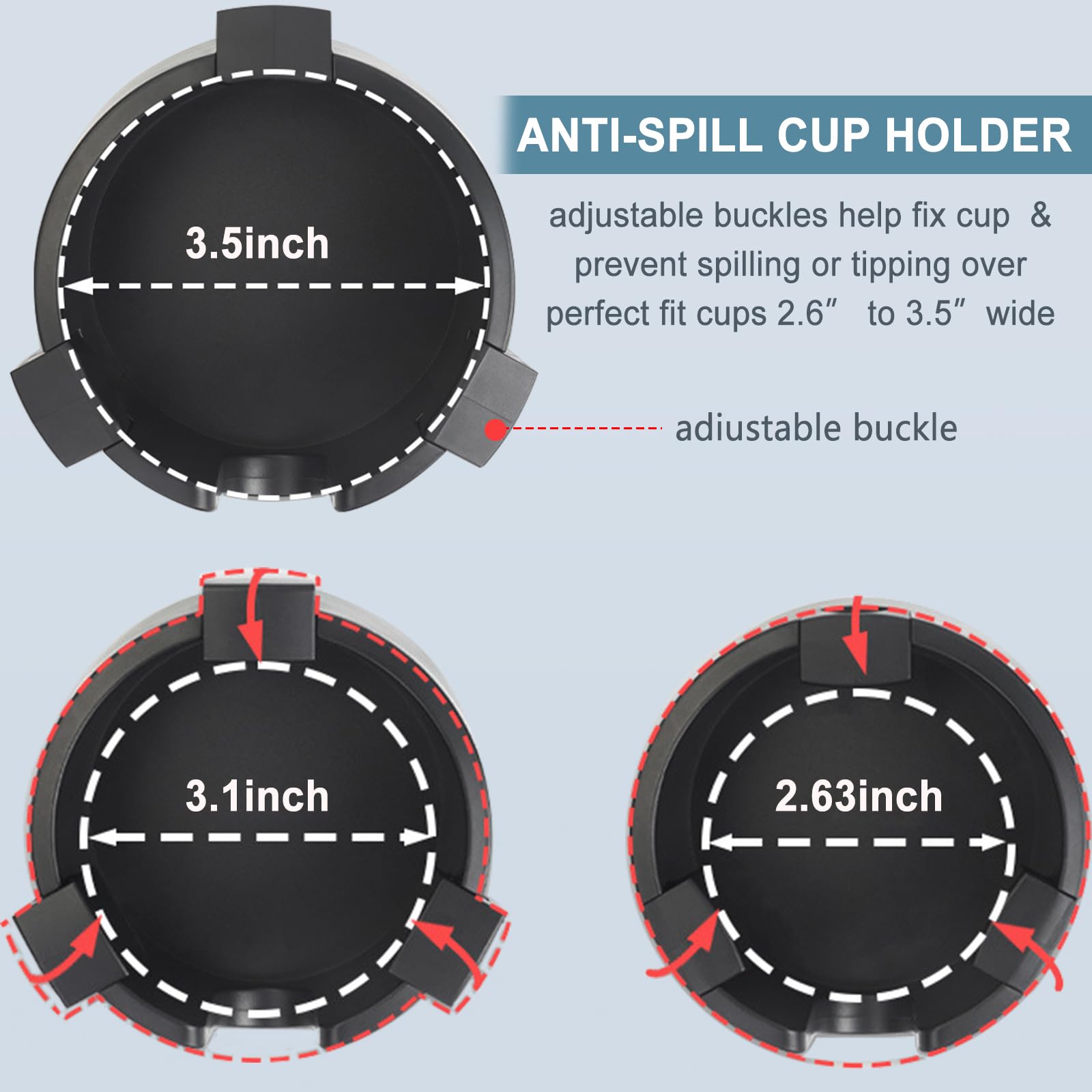 Cup Holder For Desk Anti-Spill Adjustable Drink Holder Non-Tipping Table Coaster For Home Office Boat Couch