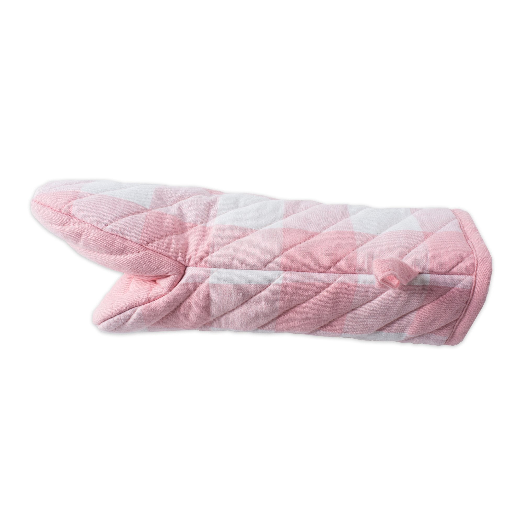 Dii Buffalo Check Kitchen Collection, Classic Farmhouse Kitchen Set, Oven Mitt, Pink &White, 2 Piece
