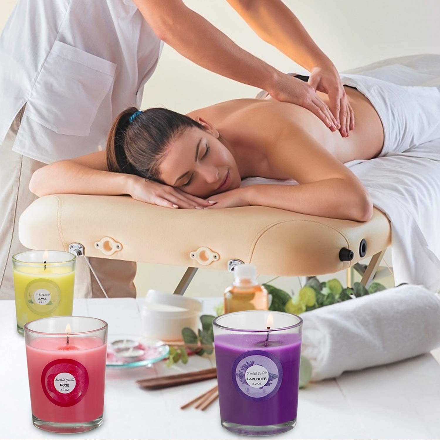 DALANG Scented Candles, Jasmine, Rose, Vanilla, Bergamot, fig, Lavender, Lemon, Spring,Strawberry, Rosemary, Aromatherapy Candle