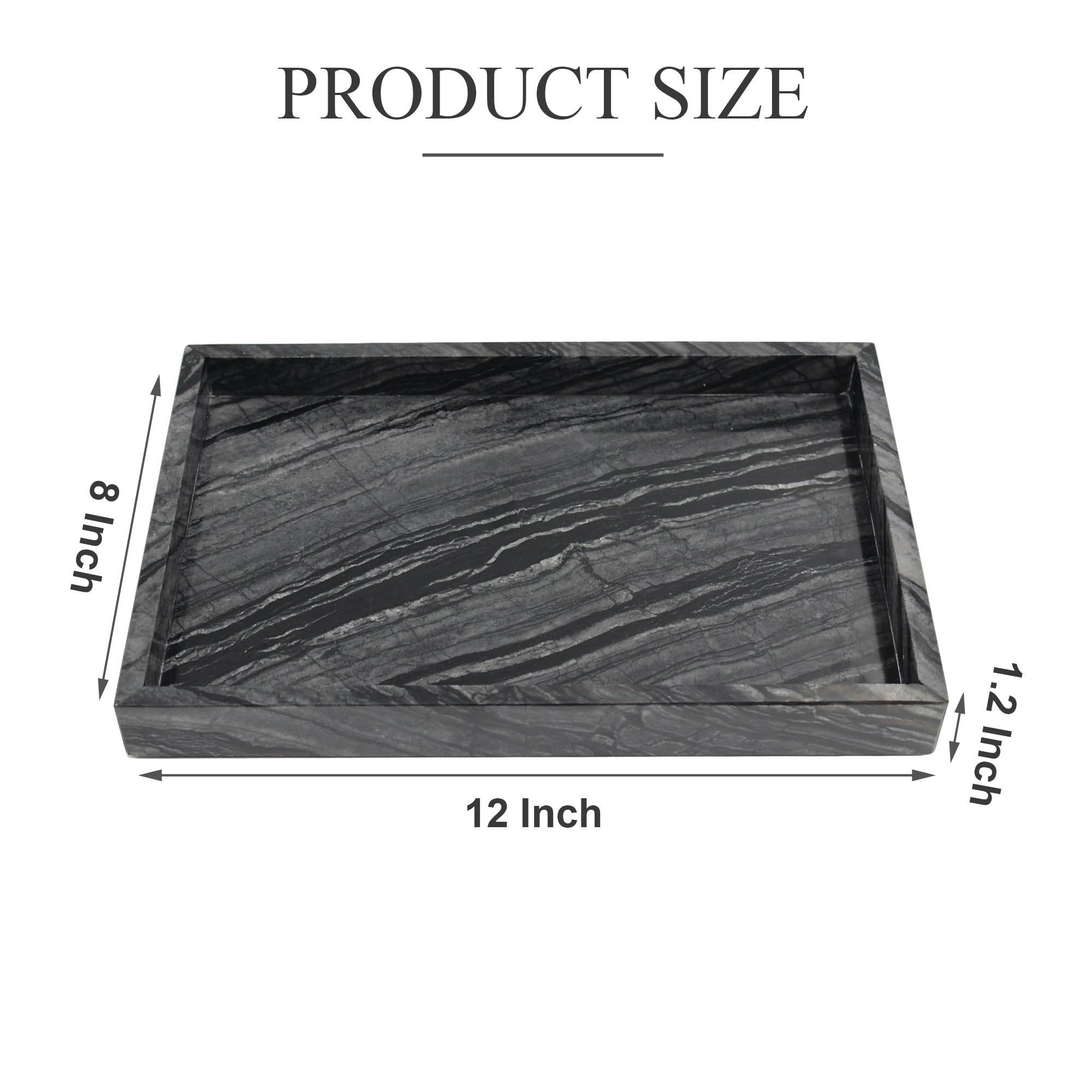 Ymxyjm 100% Natural Marble Tray For Bathroom, Genuine Ancient Wood Grain Marble Vanity Tray, Luxury Stone Trays For Dresser, Hom