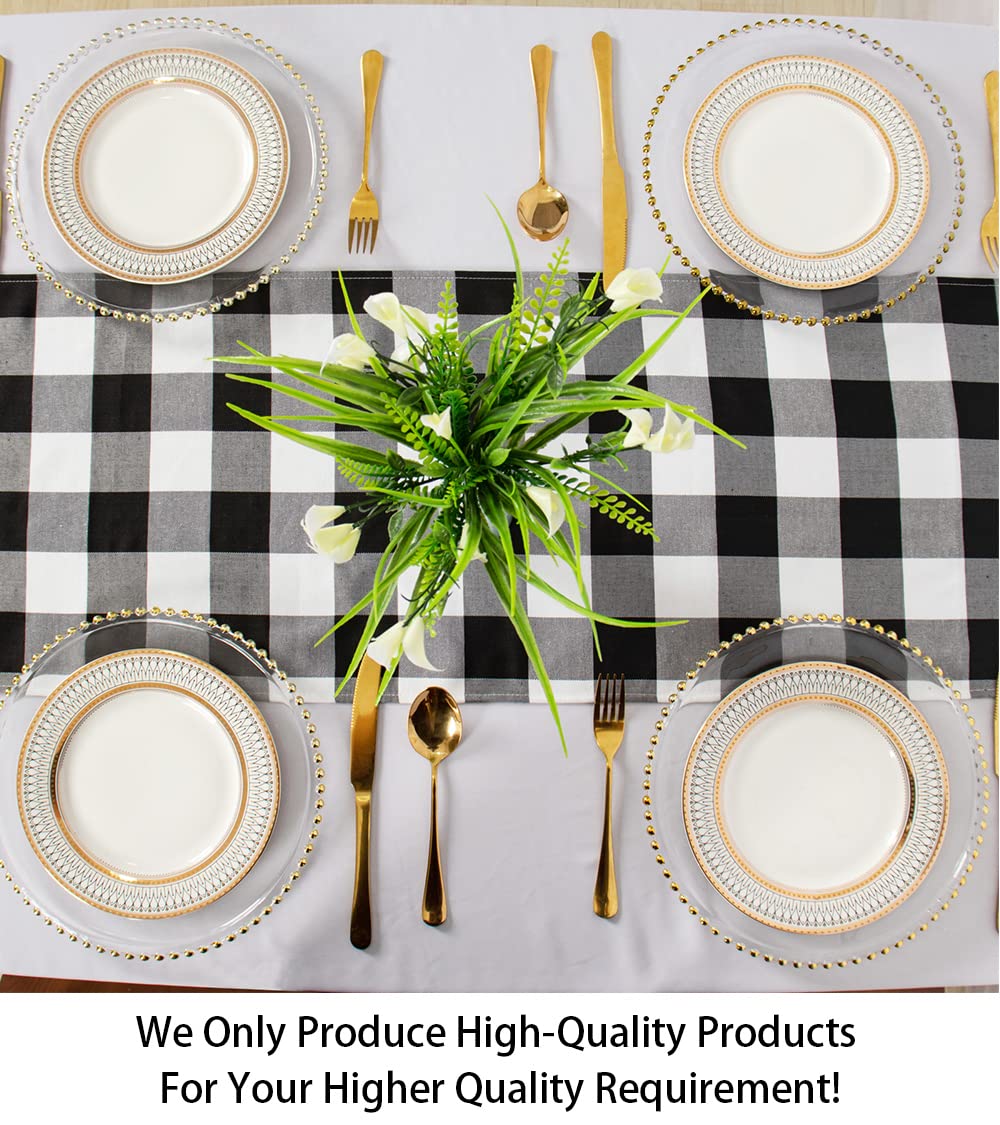 Buffalo Plaid Table Runner 13 ' 'X72 ' ' Black And White Check Christmas Table Runner Gingham Table Runner For Family Dinner Out