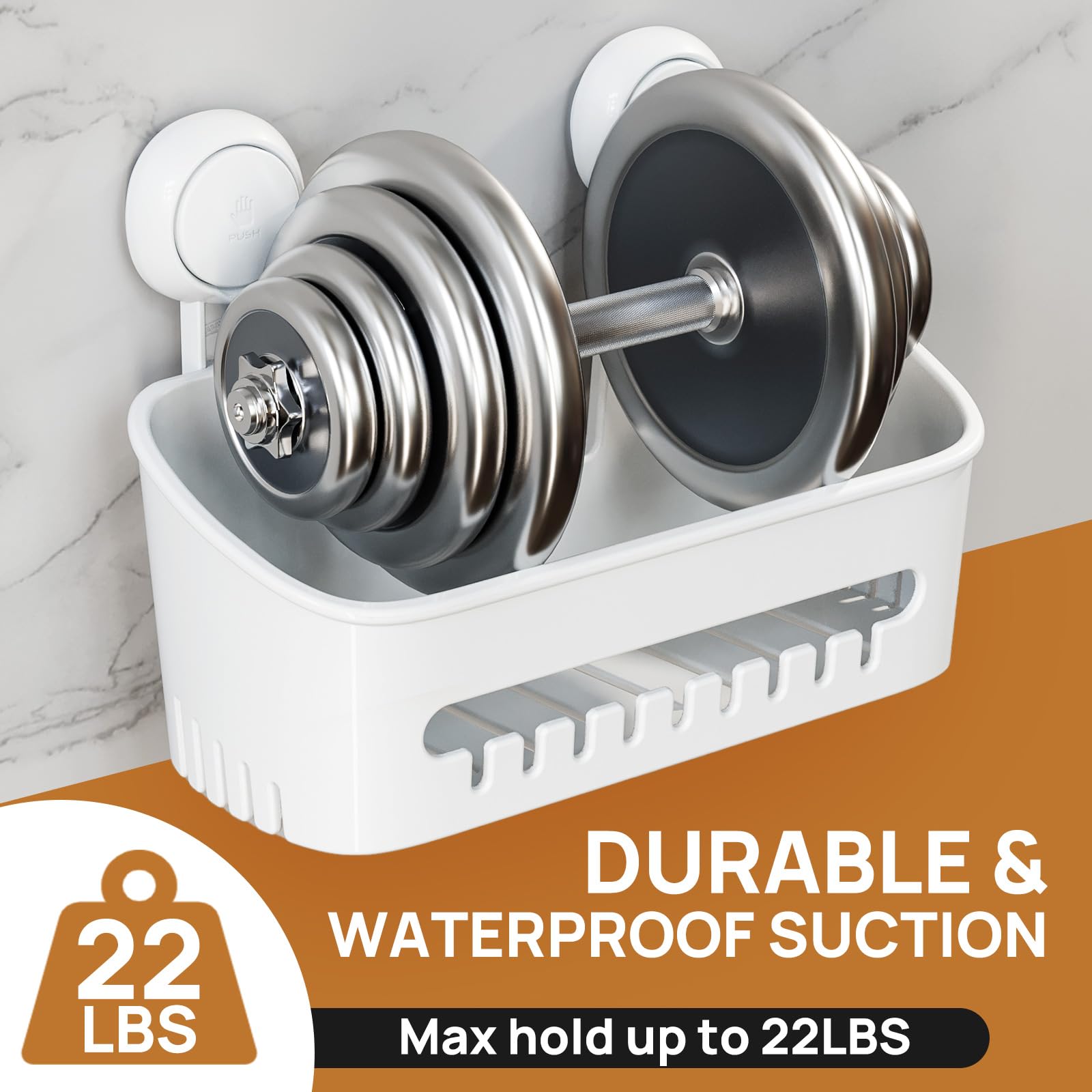 Leverloc Shower Caddy Suction Cup Shower Shelf Shower Basket Suction Pack Of 2 One Second Installation Removable Powerful Suctio