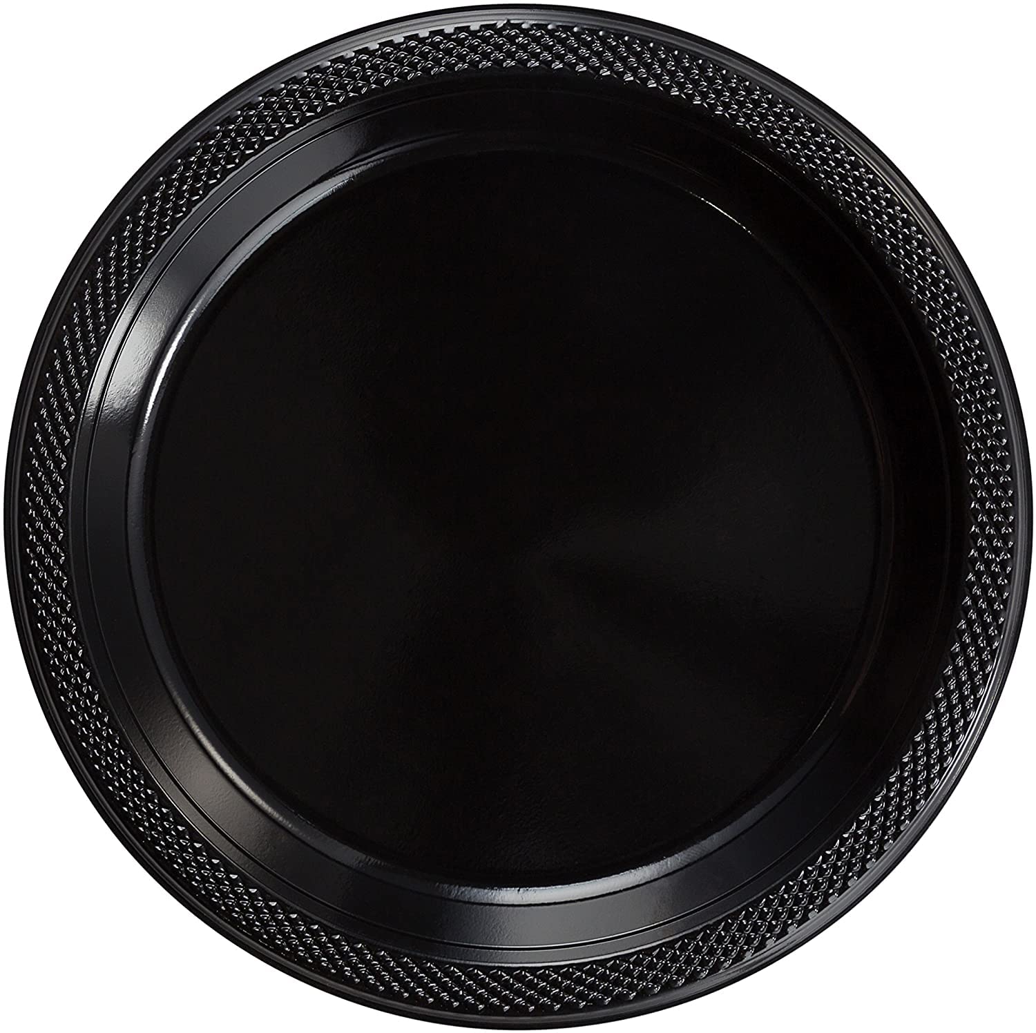 Exquisite 7 Inch. Dessert Plates Black Plastic Plates Disposable, 100 Count Black Plate Set, Disposable Plates For Party, Plasti
