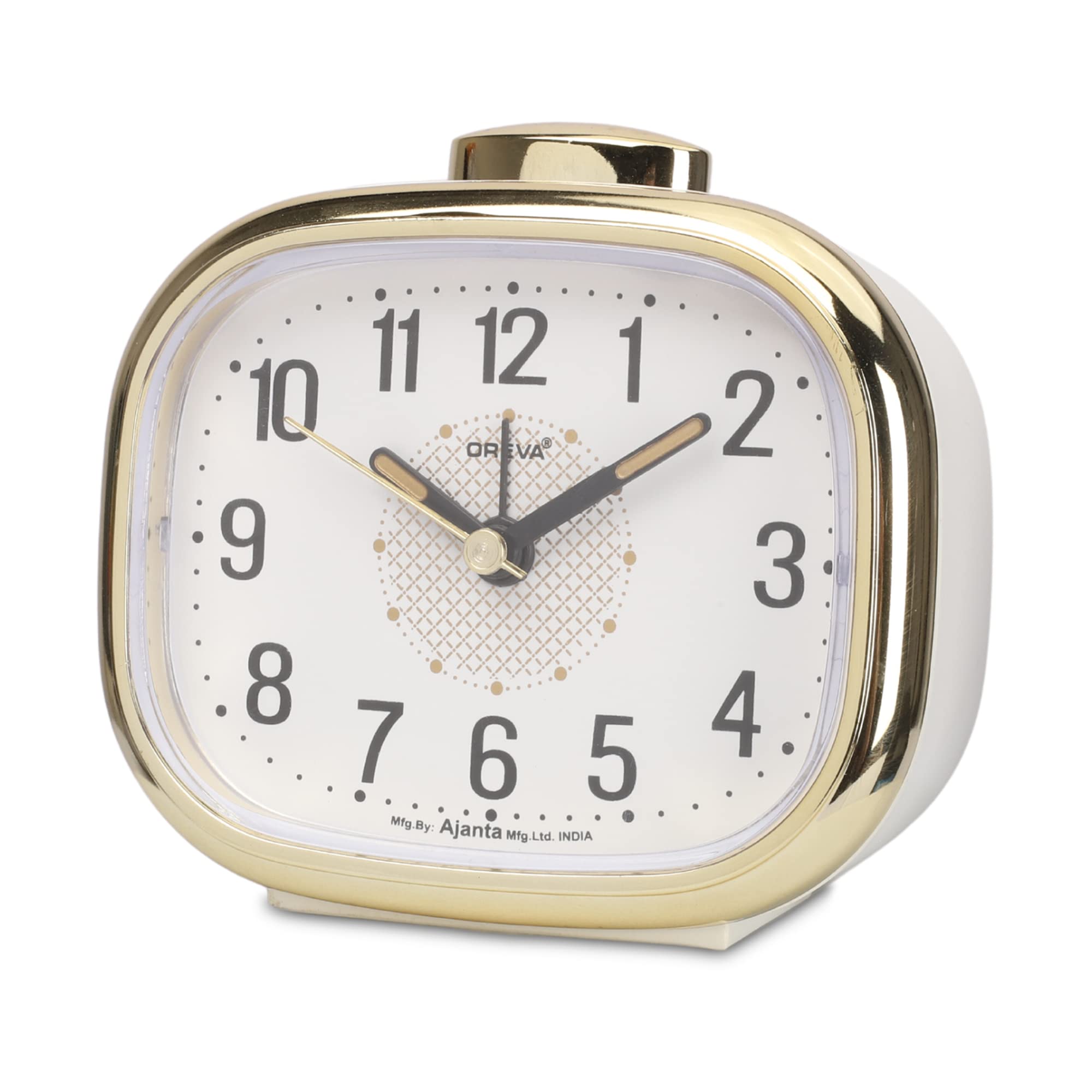 Oreva Bip Alarm Table Analog Clock (Copper 10.7 Cm X 3.7 Cm X 6.3 Cm, Aa3017)