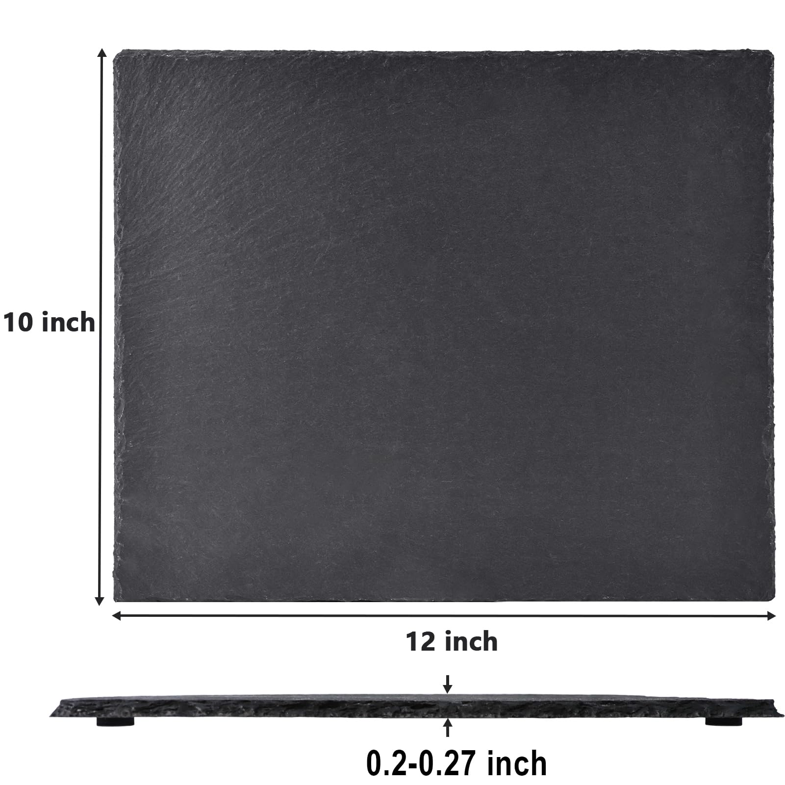 Maprial 12 X 10 In 4 Pack Slate Cheese Boards, Black Stone Plates Charcuterie Boards Gourmet Serving Tray Cheese Platter Display