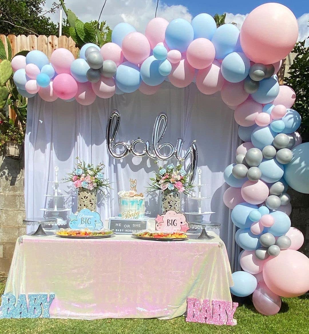 Queendream Tablecloth 90X156 Rectangle Sequin Tablecloth White Iridescent Wedding Table Linens Glitter Birthday Bridal Party Ind