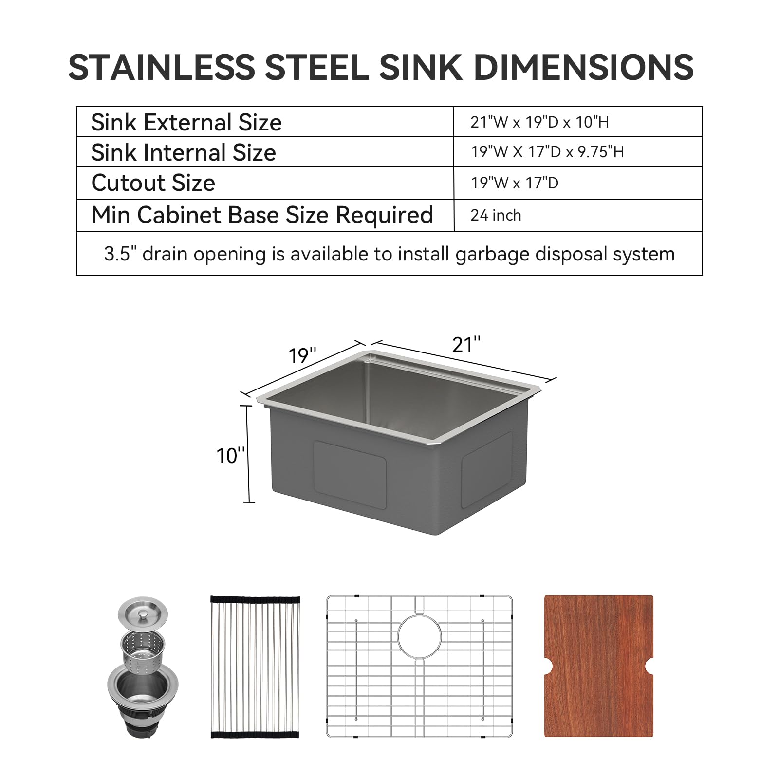 21 Undermount Kitchen Sink - Lordear 21X19 Inch Undermount Bar Sink Stainless Steel 16 Gauge Ledge Workstation Handmade Rv Campe