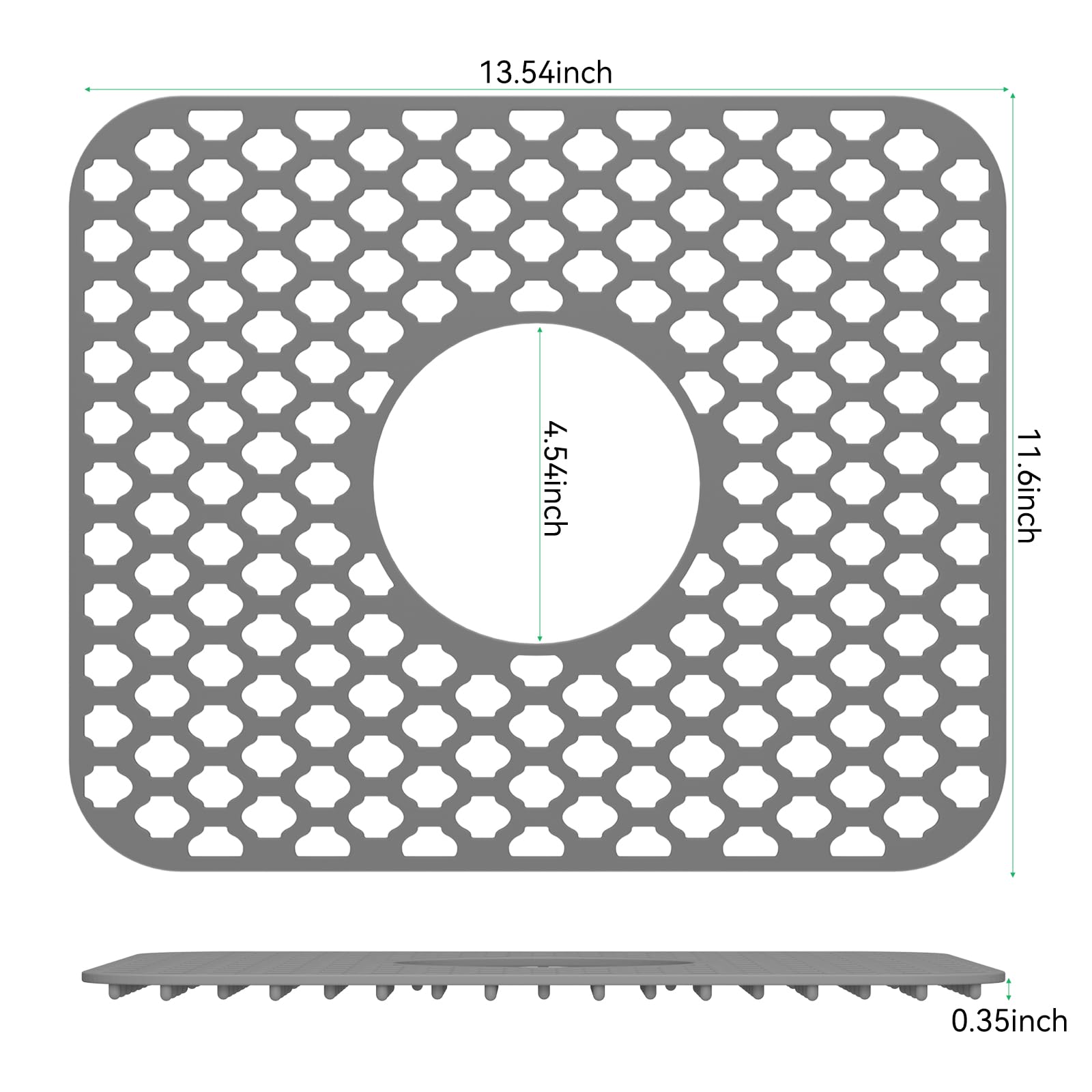 Toovem Kitchen Sink Mats, 2Pcs Non-Slip Heat Resistant Silicone Sink Protector Mat, Folding Farmhouse Rear Drain Sink Mats, Cent