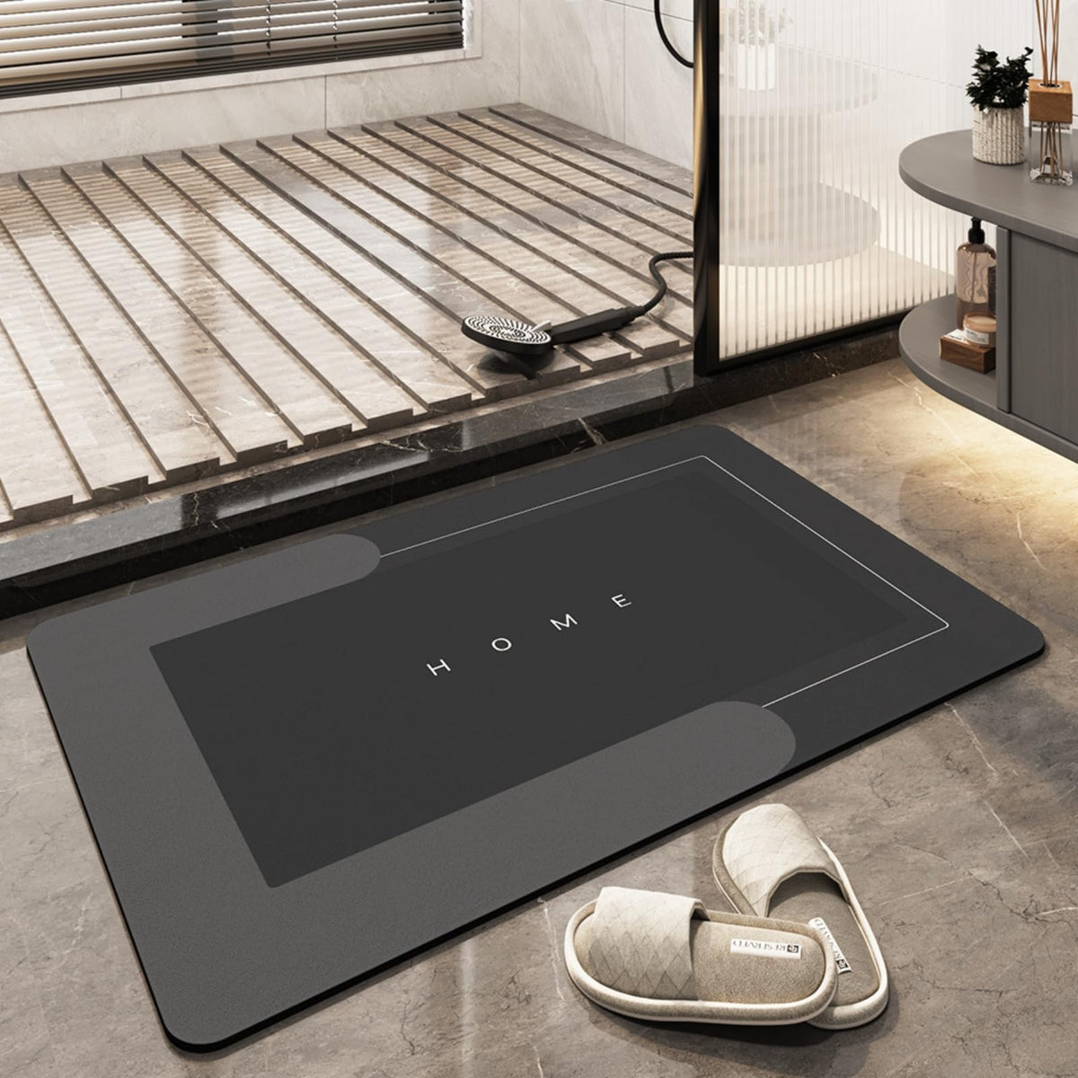 Super Absorbent Bath Mat, Quick-Drying Bathroom Mats, Super Absorbent Living Room Floor Mat, Rubber Non-Slip Bottom, Easy To Cle