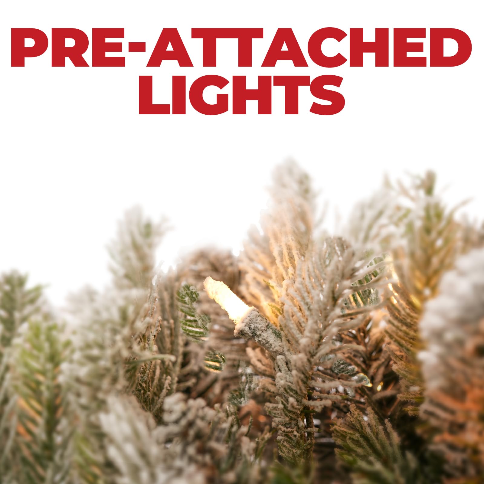 OasisCraft 4ft Flocked Christmas Tree, Pre Lit with Red Berries and Pinecones, DIY Decorations Tabletop Tree